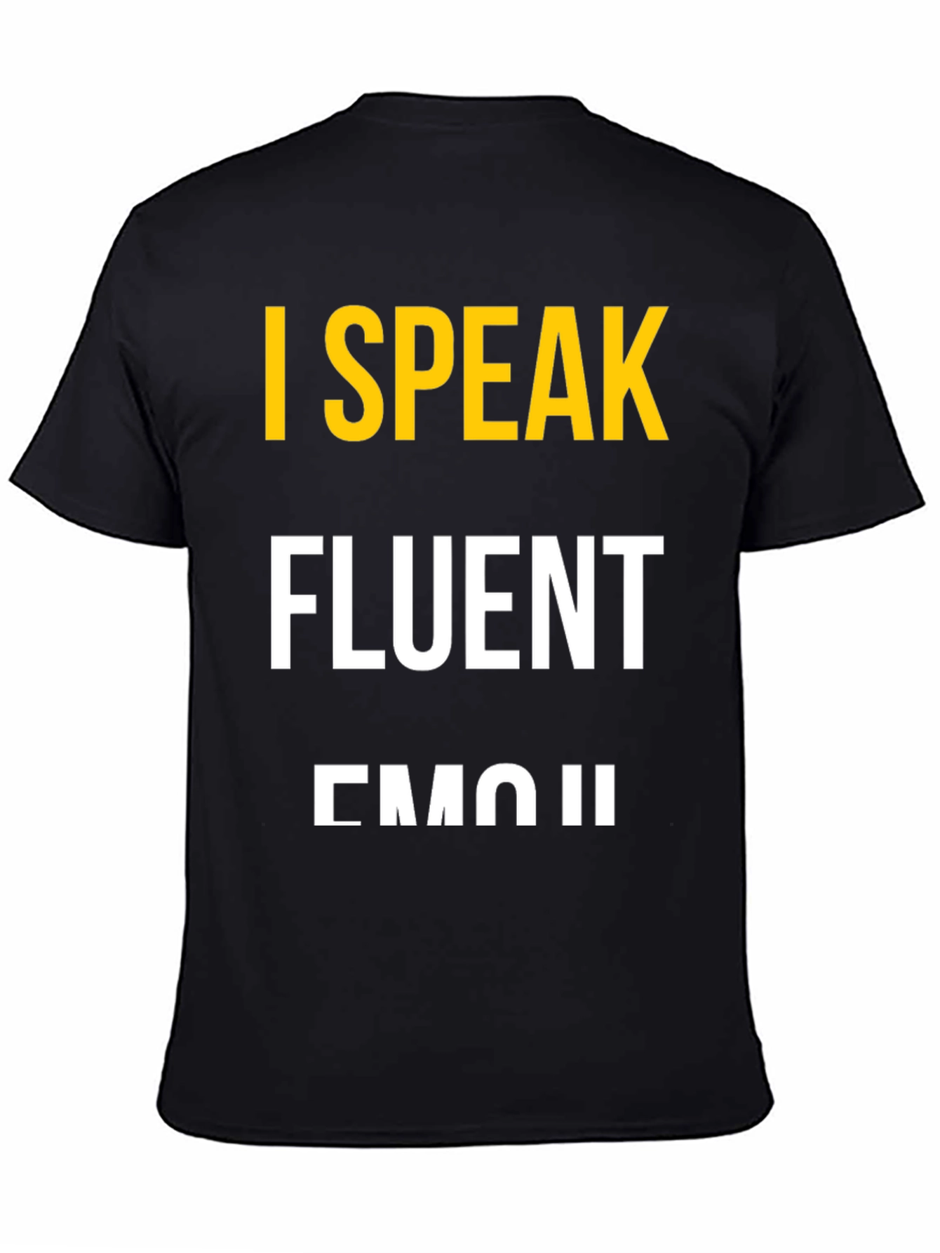 I Speak Fluent Emoji Black Graphic T-Shirt