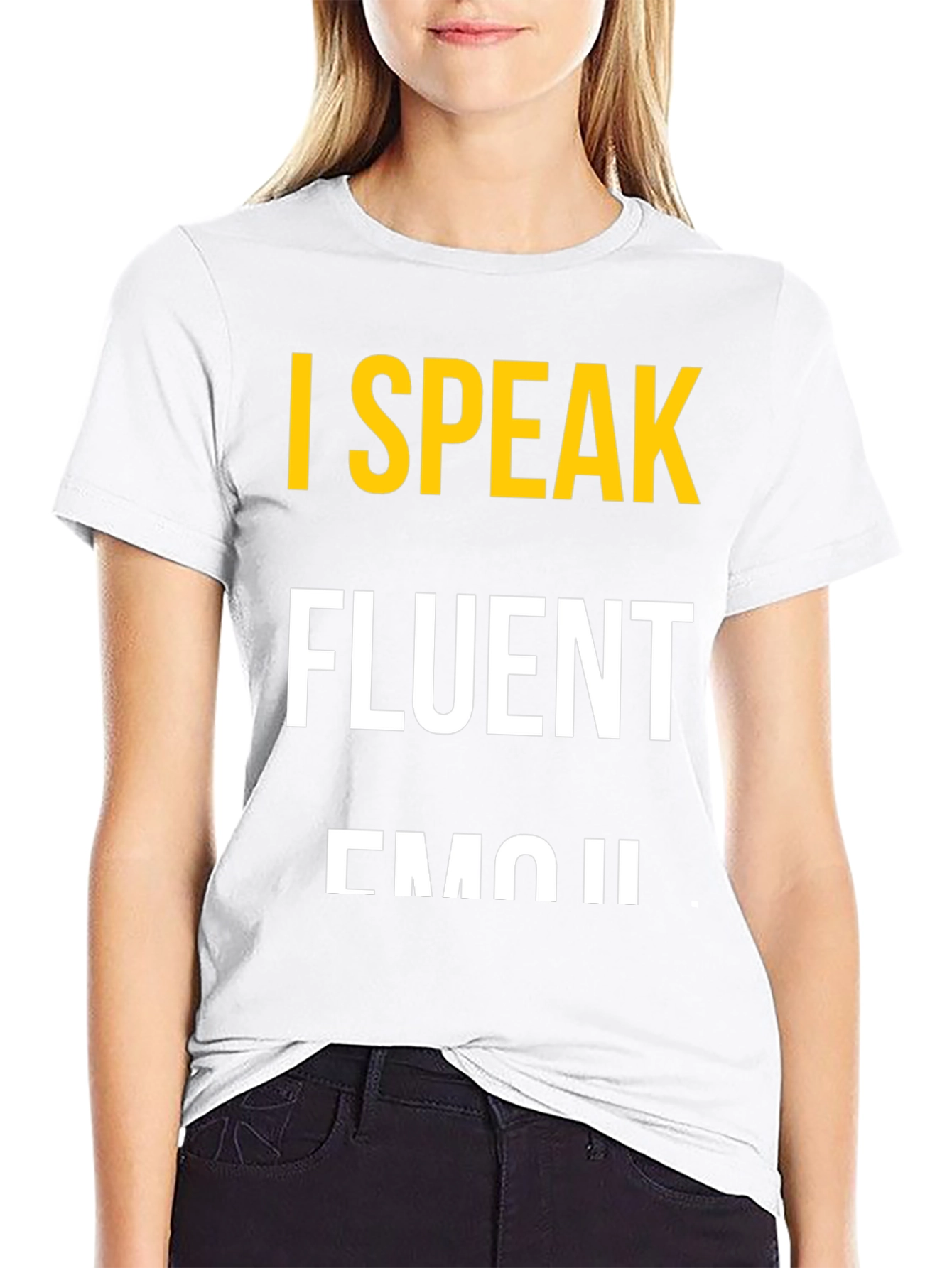 I Speak Fluent Emoji Black Graphic T-Shirt