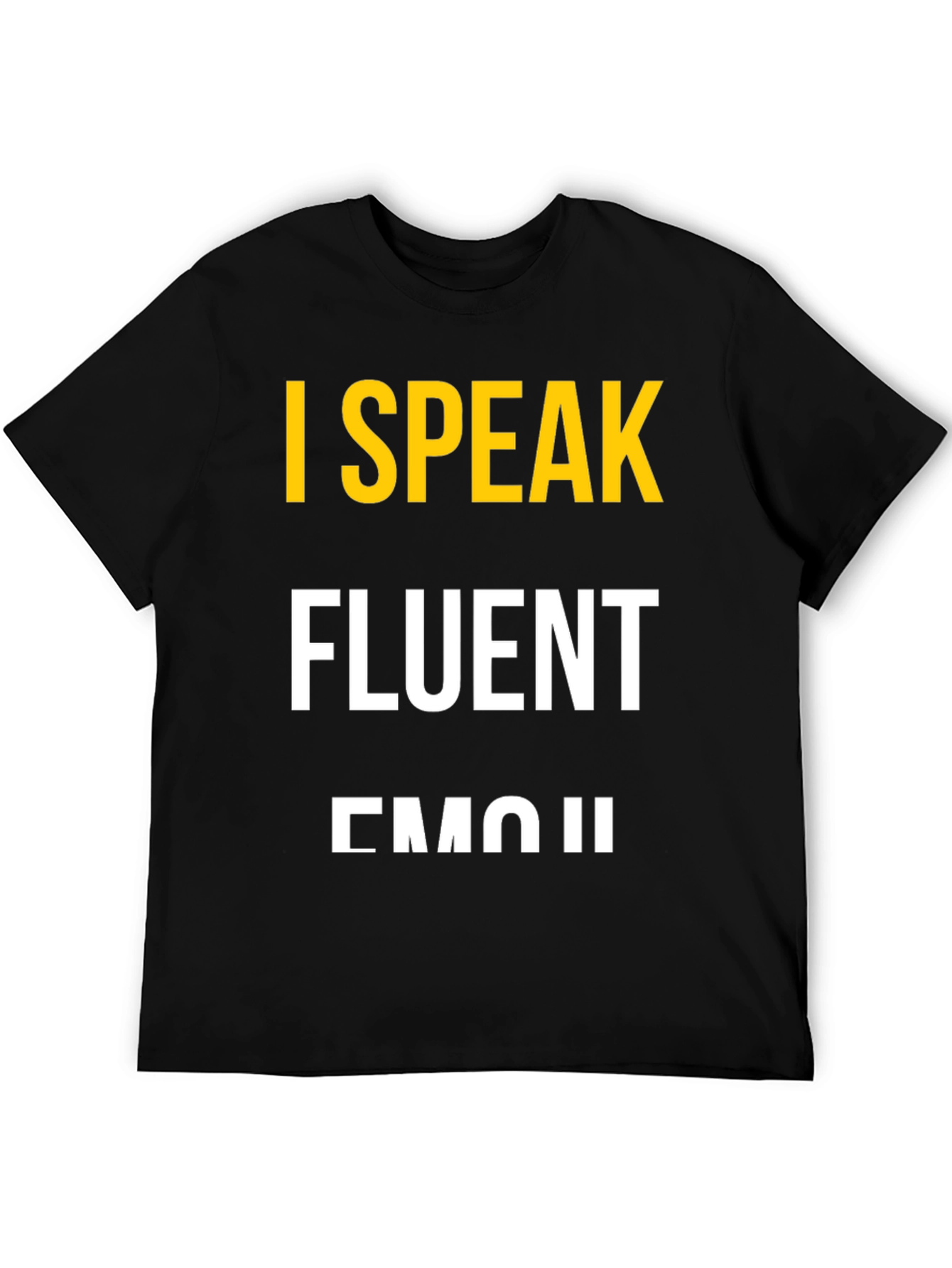 I Speak Fluent Emoji Black Graphic T-Shirt