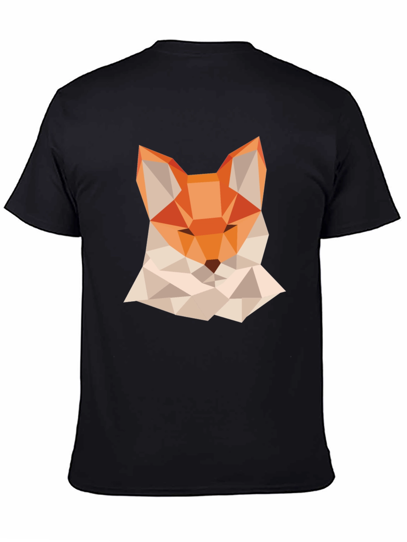 Geometric Fox Graphic Tee - Modern Black T-Shirt