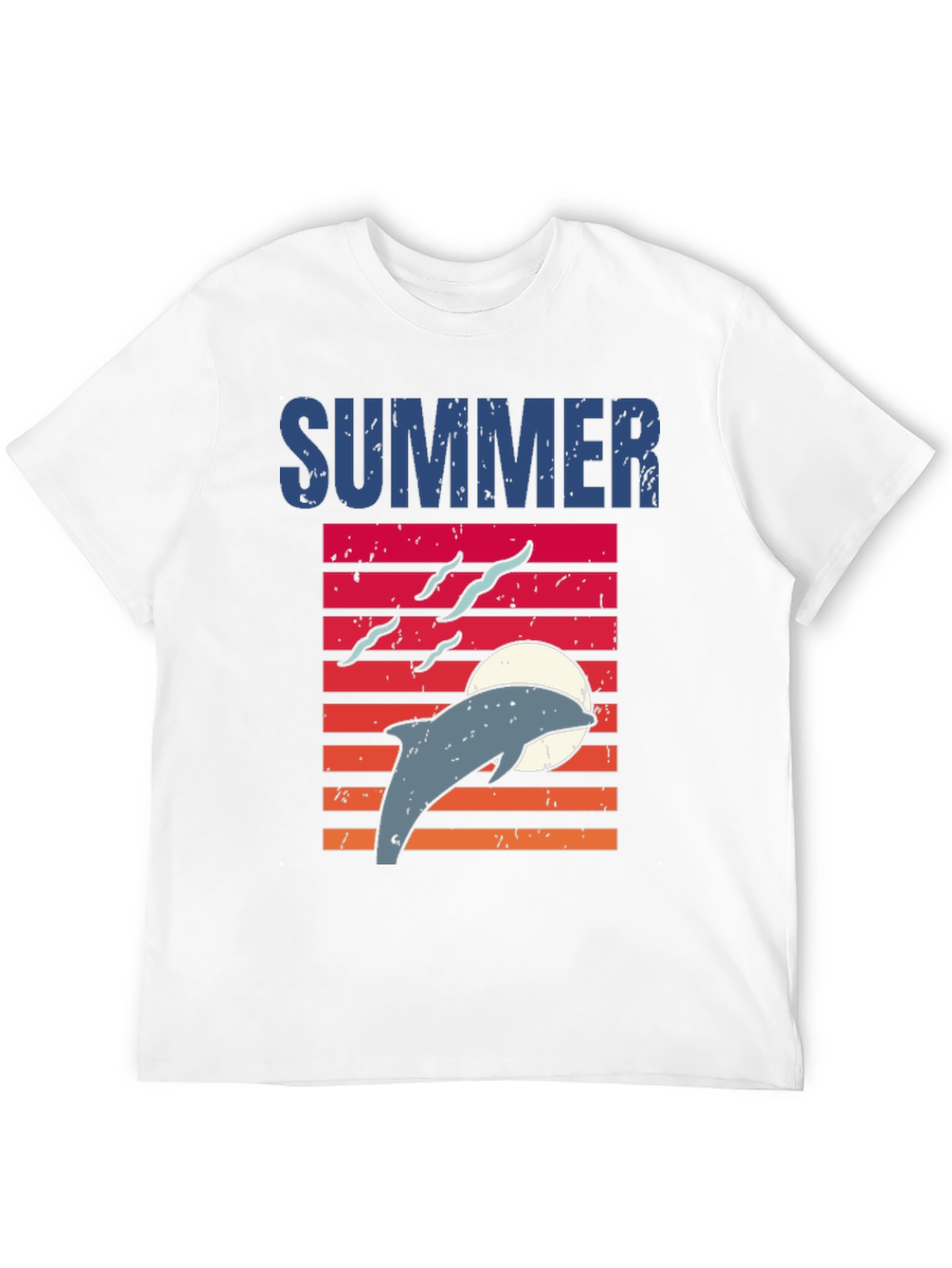 Summer Dolphin Sunset Graphic T-Shirt