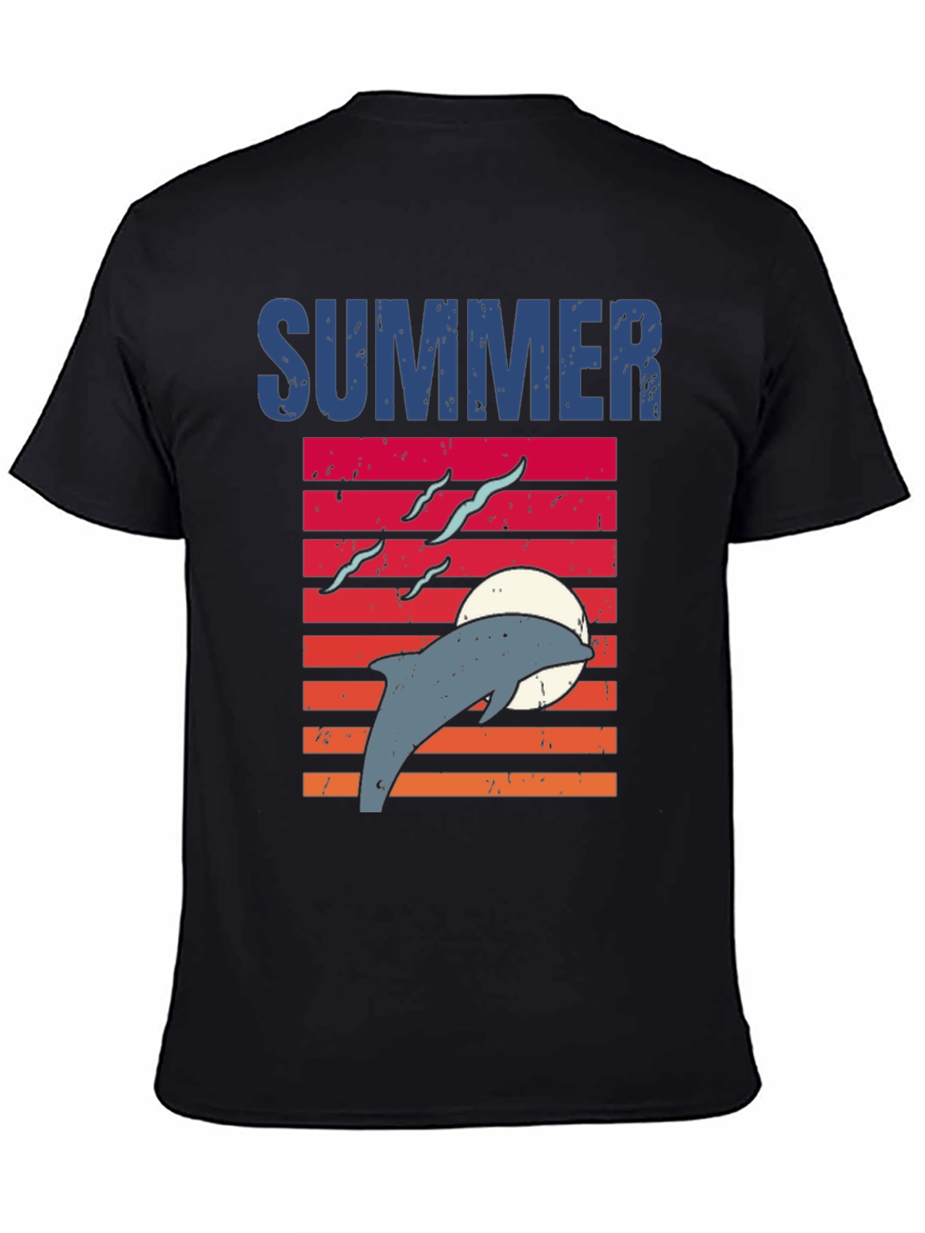 Summer Dolphin Sunset Graphic T-Shirt