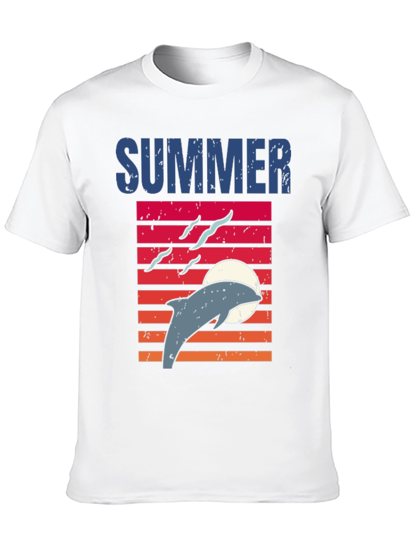 Summer Dolphin Sunset Graphic T-Shirt
