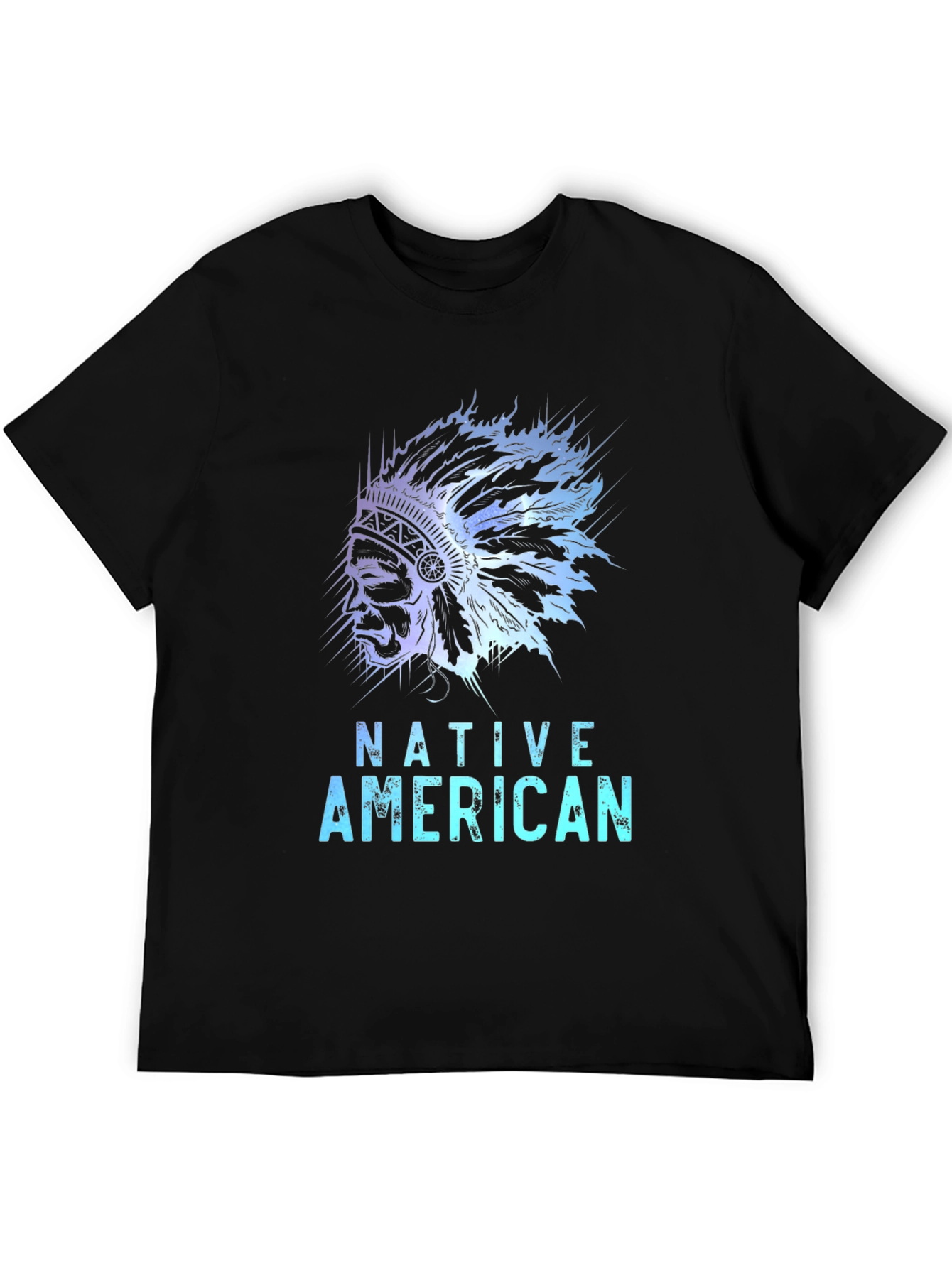 Native American Graphic Tee - Black Casual T-Shirt