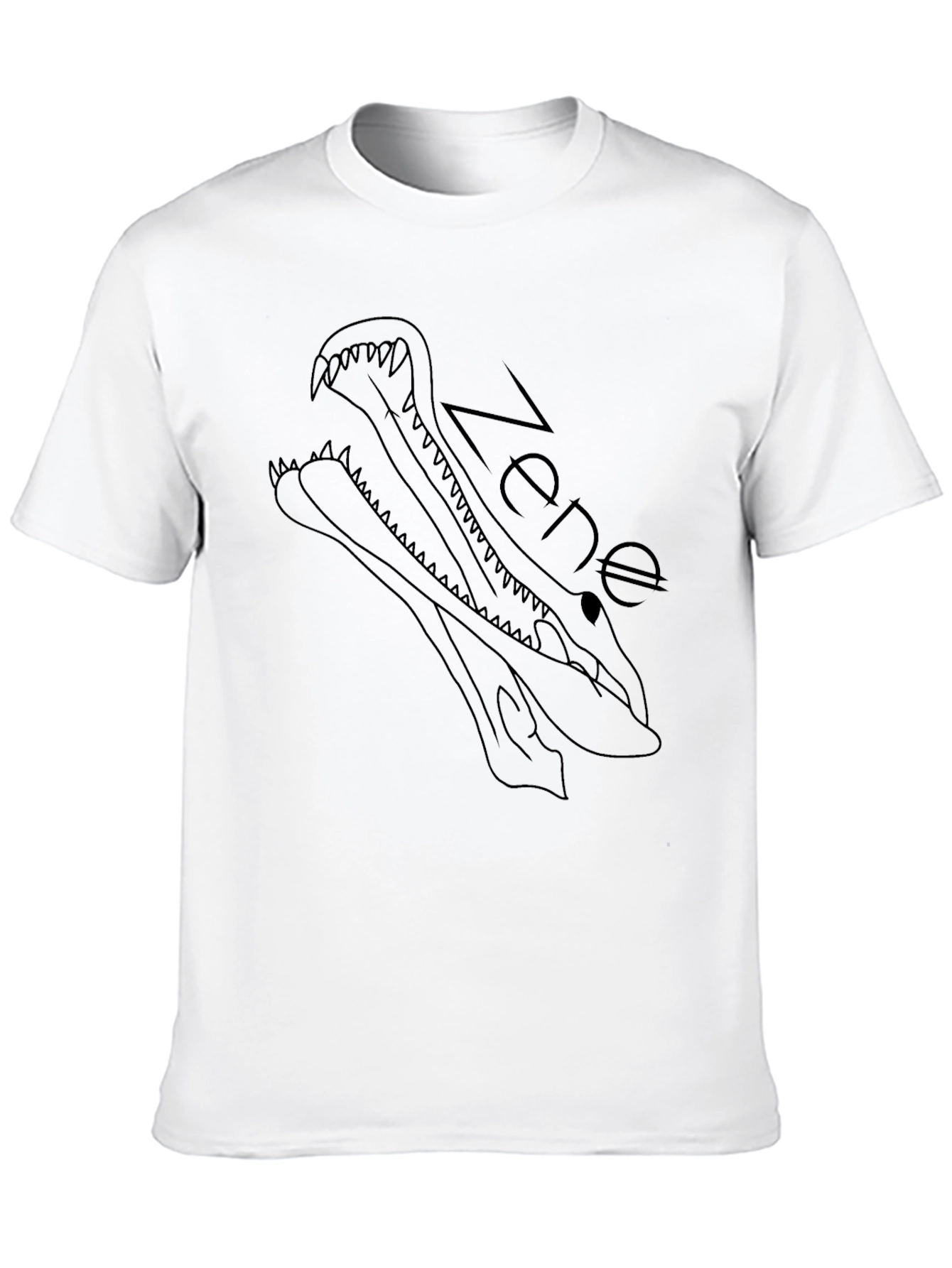 Black Graphic Tee: Crocodile Zene Design