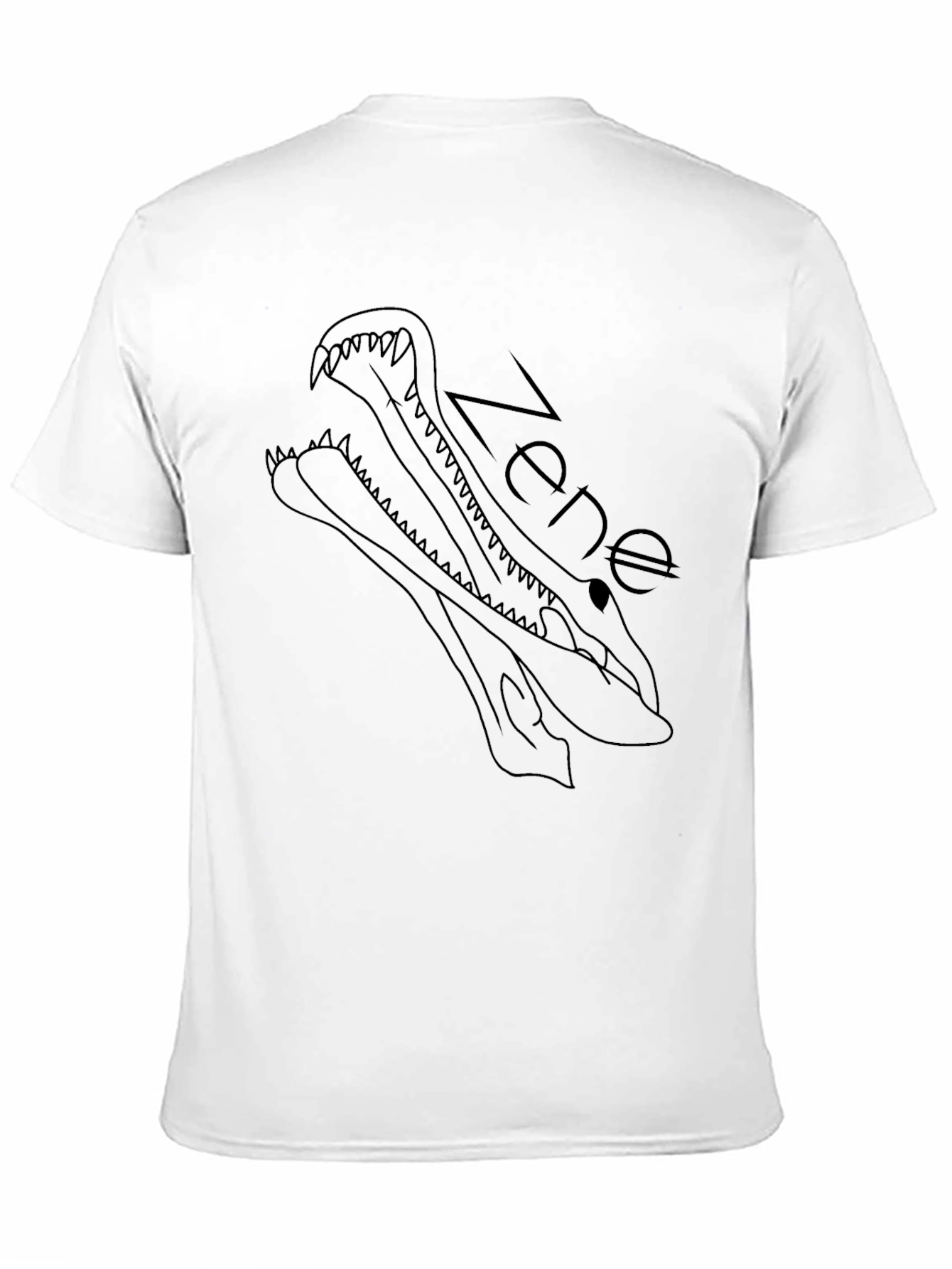 Black Graphic Tee: Crocodile Zene Design