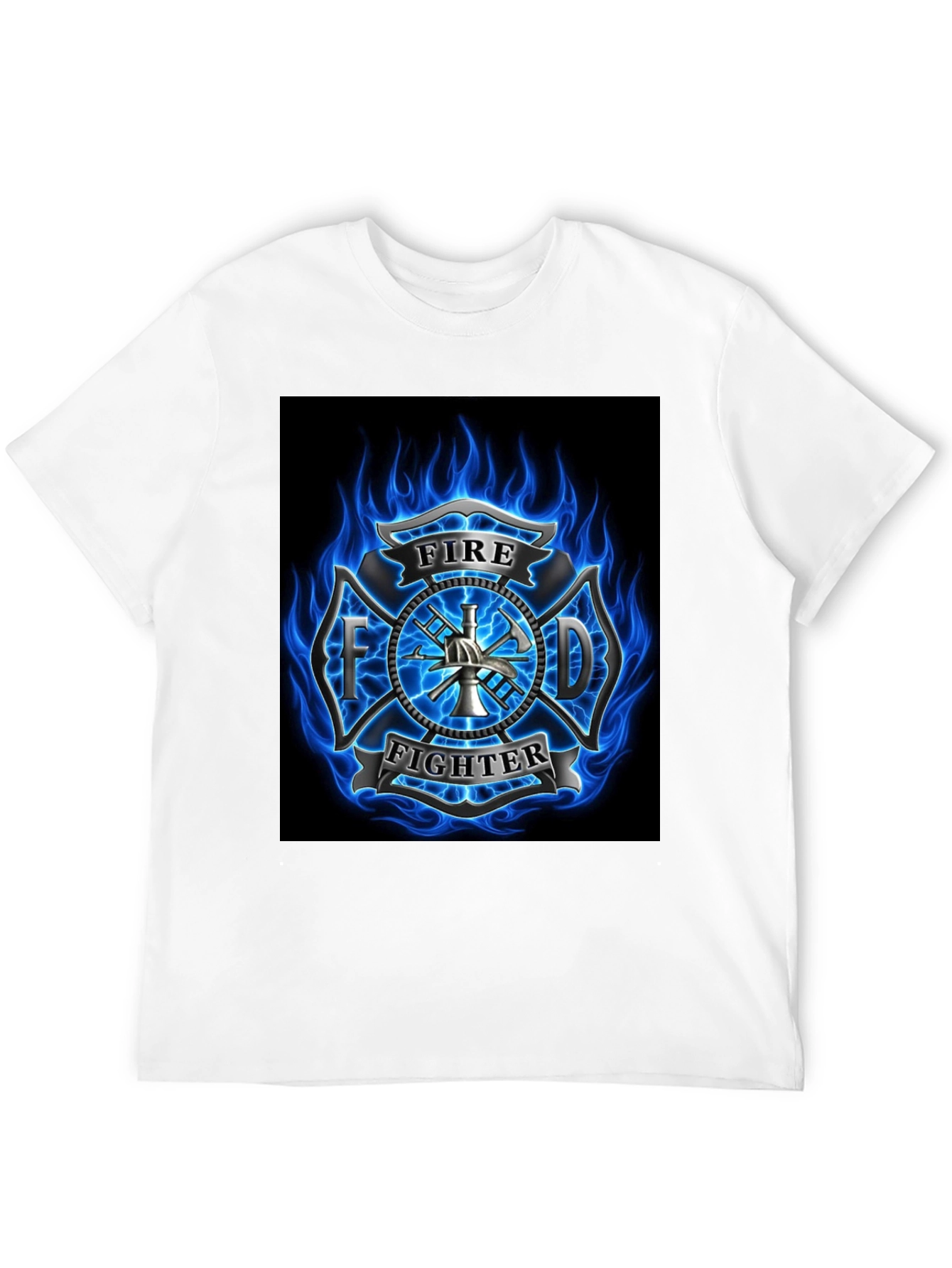 Firefighter Emblem Graphic Black T-Shirt