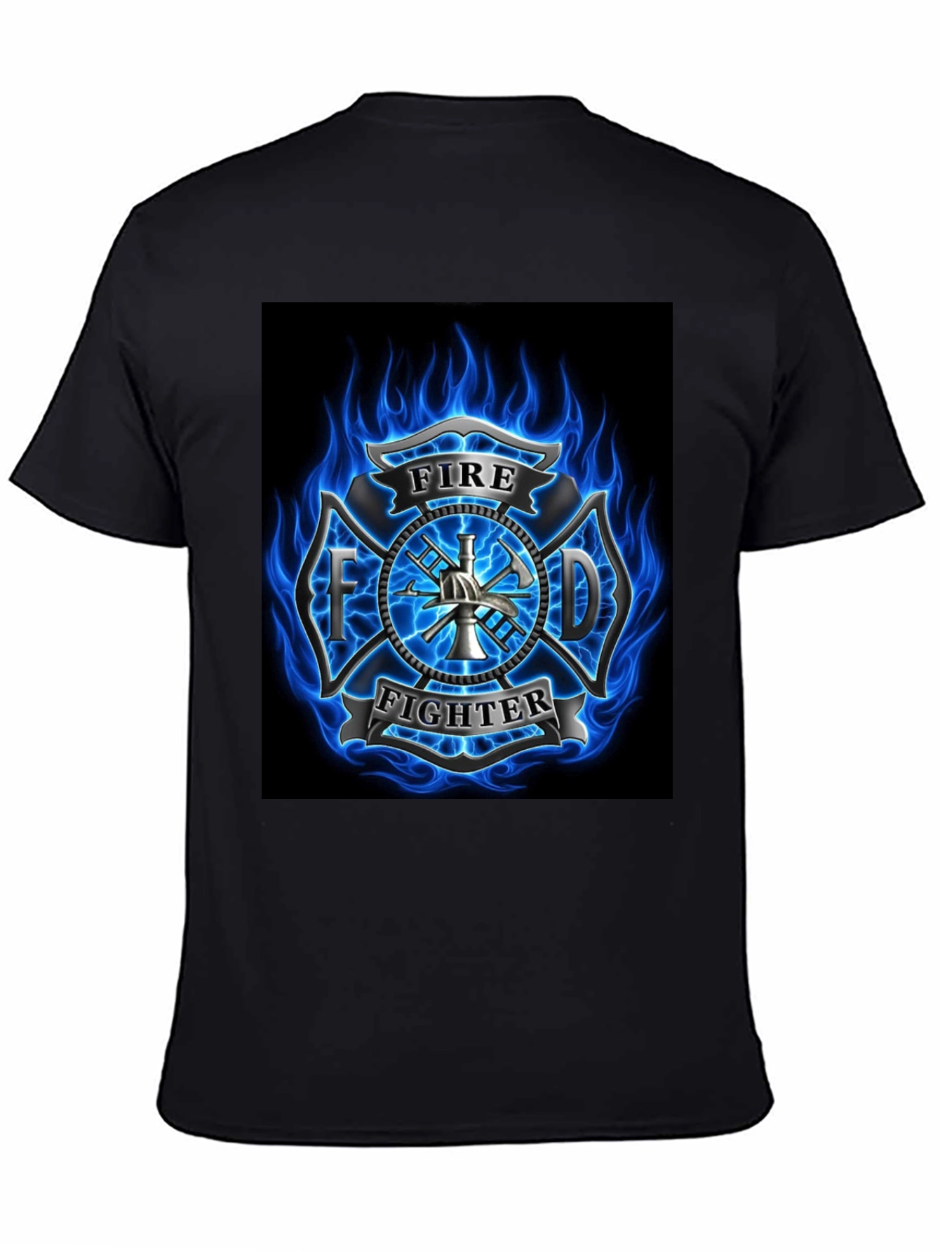 Firefighter Emblem Graphic Black T-Shirt