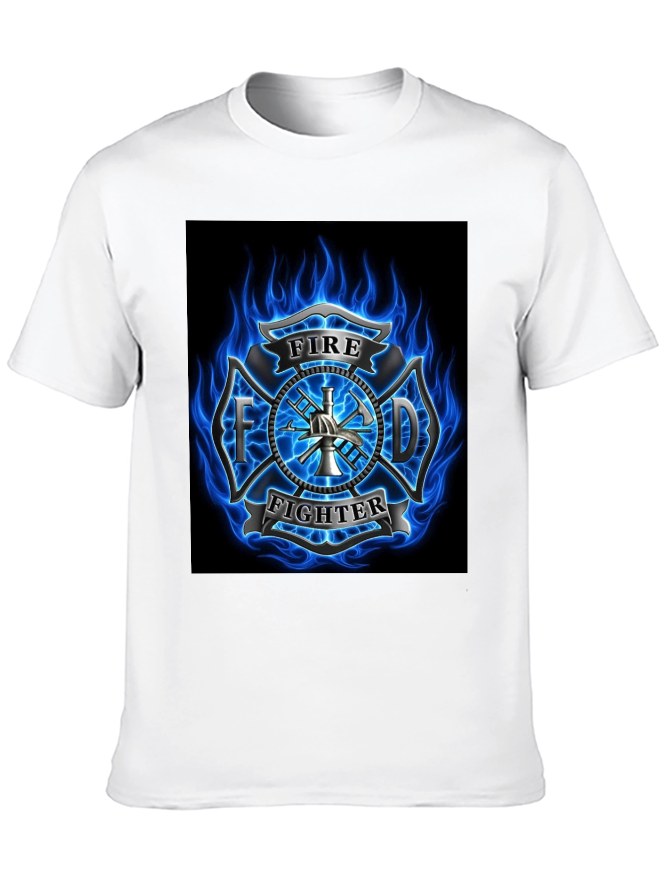 Firefighter Emblem Graphic Black T-Shirt