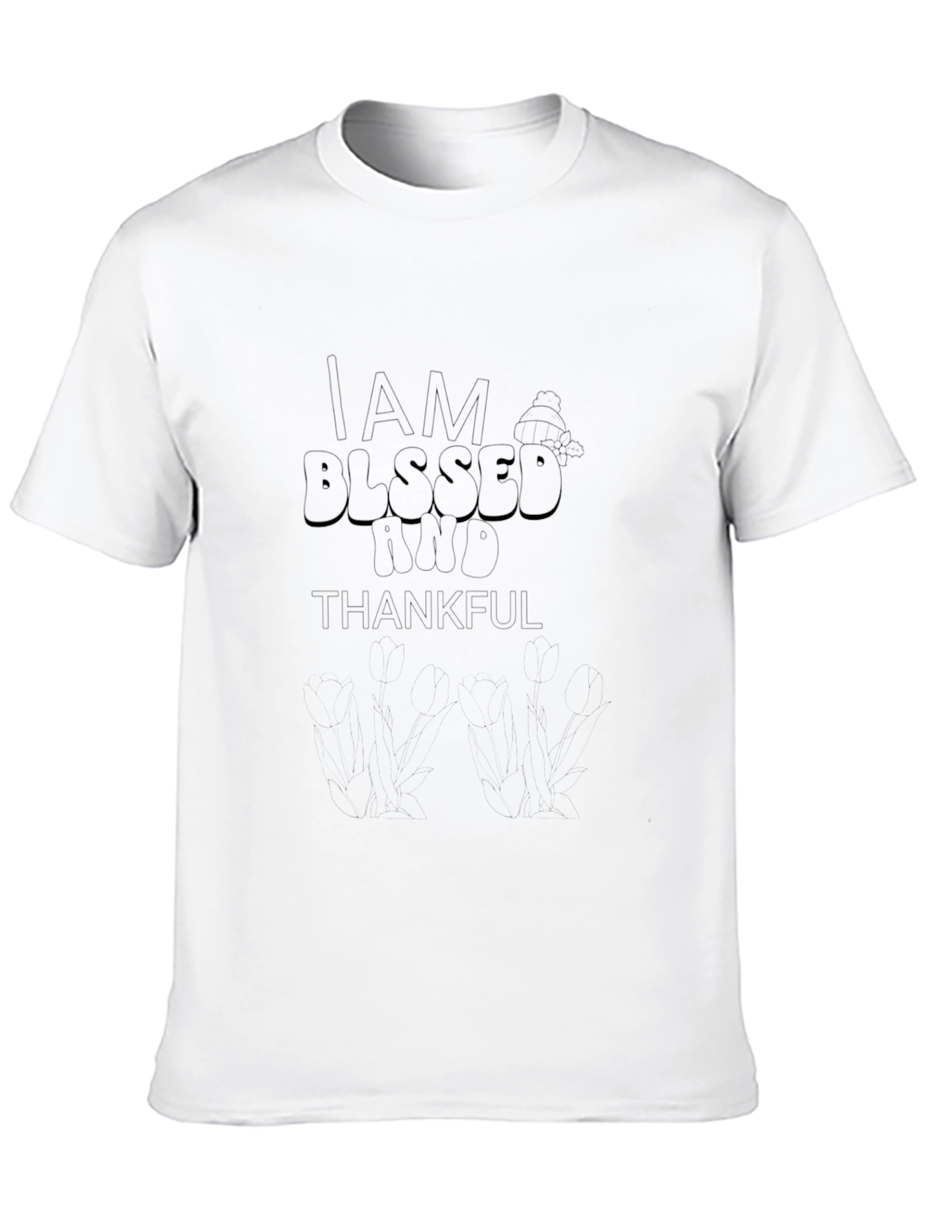 I AM Blessed T-Shirt - Soft Black Cotton Blend