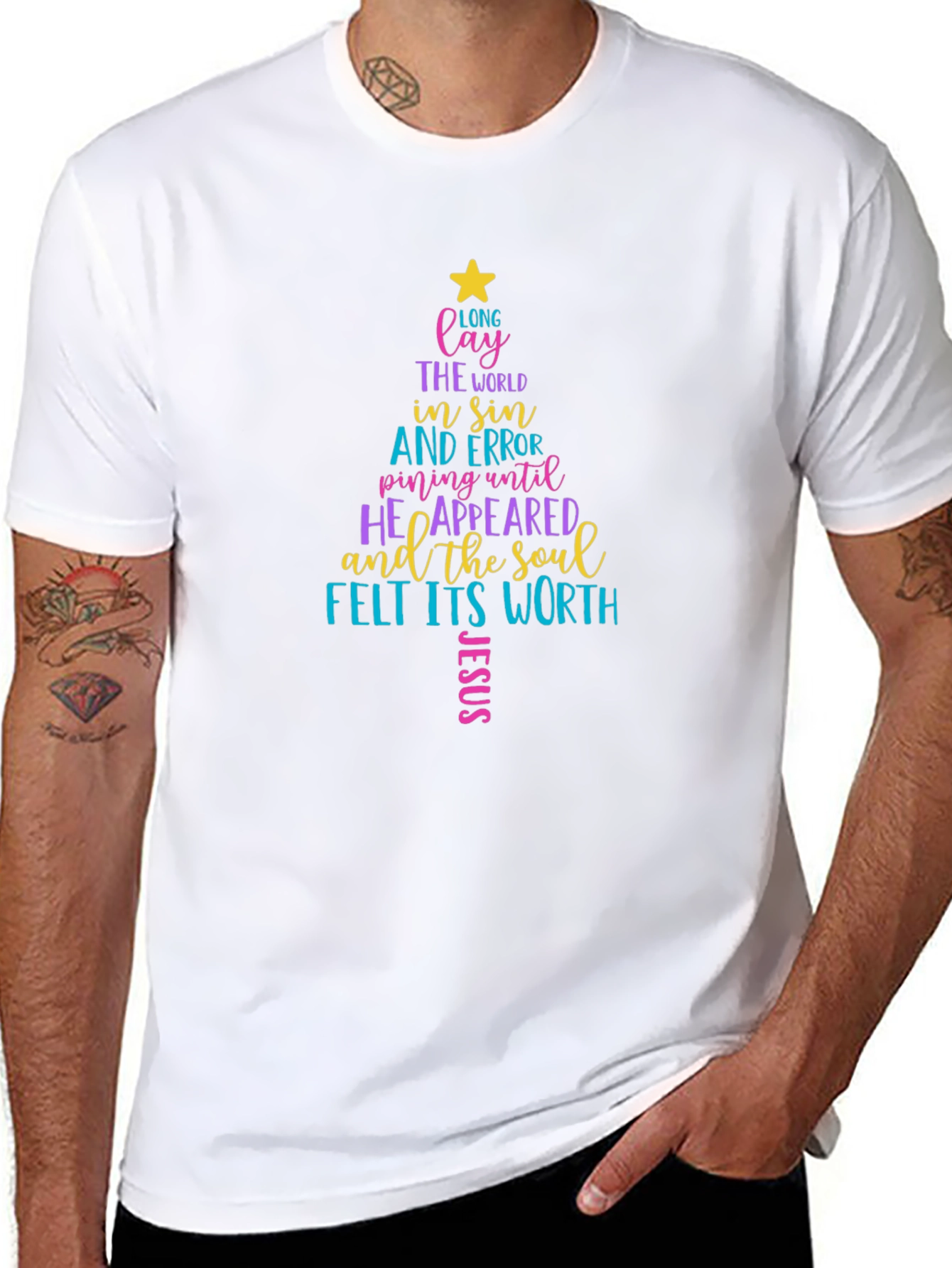 Christmas Tree Word Art T-Shirt