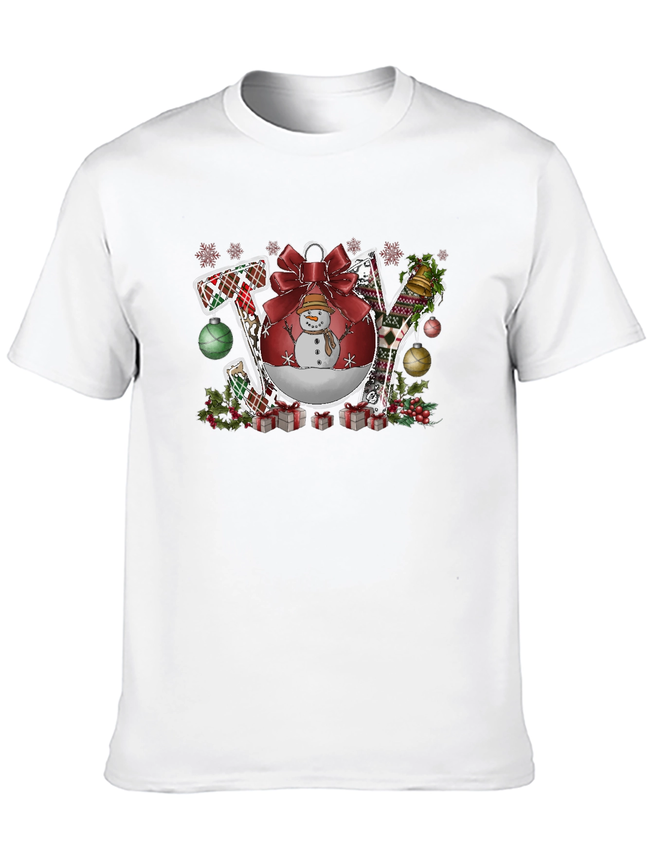 Joy Christmas Graphic Tee - Holiday Shirt