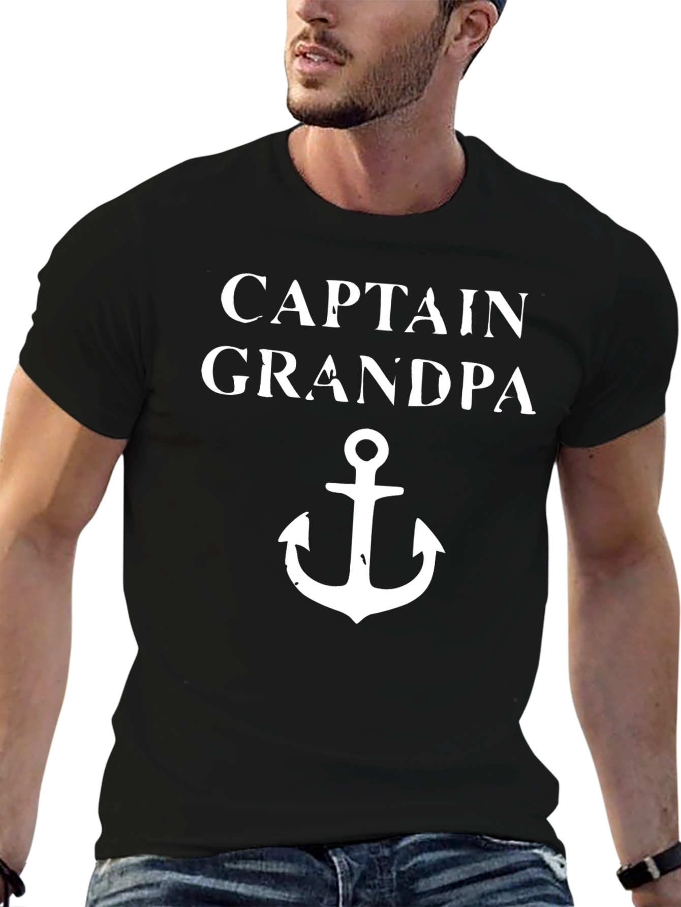 Captain Grandpa Anchor T-Shirt - Novelty Gift