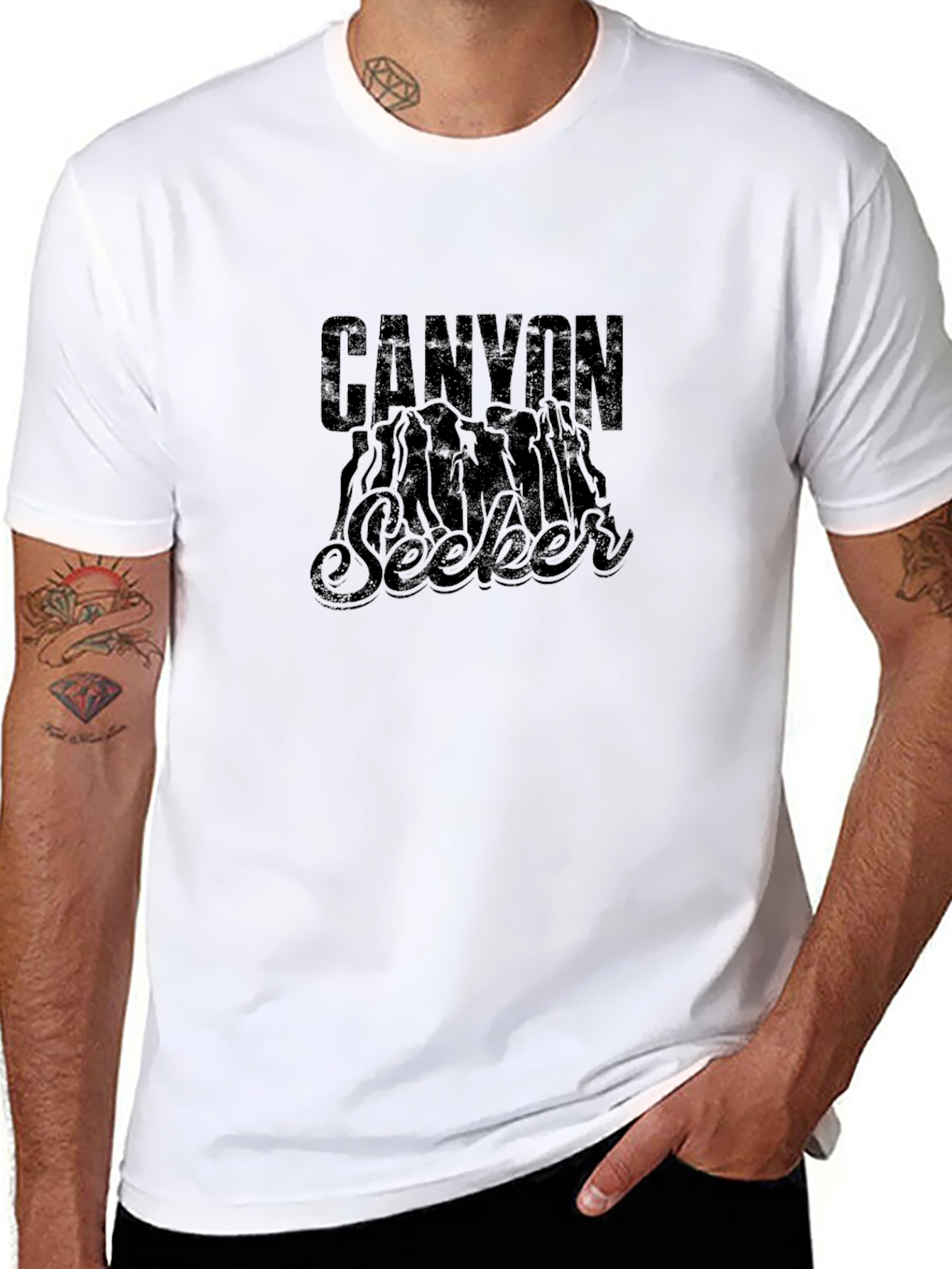 Canyon Seeker Graphic T-Shirt - Black Cotton Tee