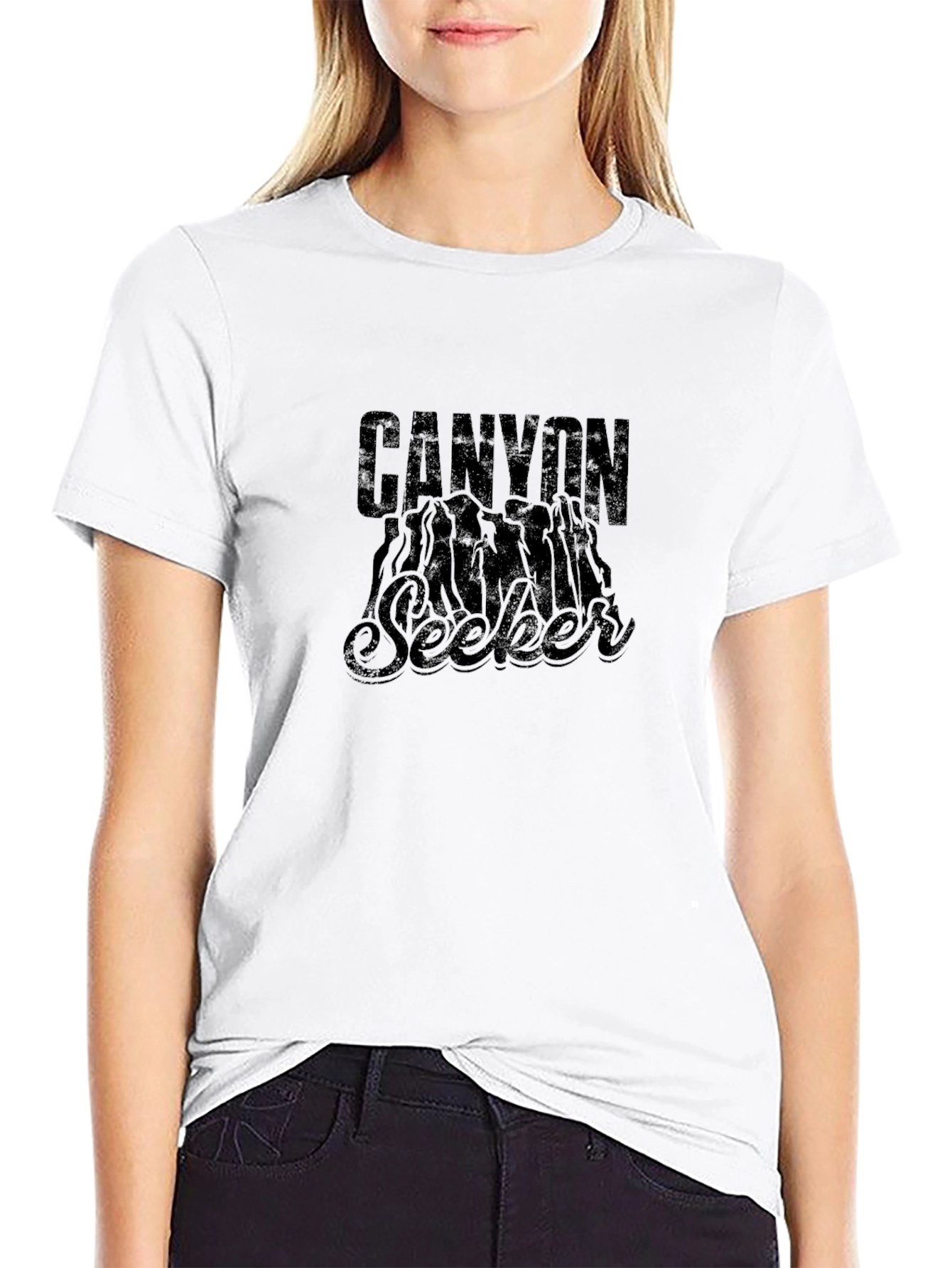 Canyon Seeker Graphic T-Shirt - Black Cotton Tee