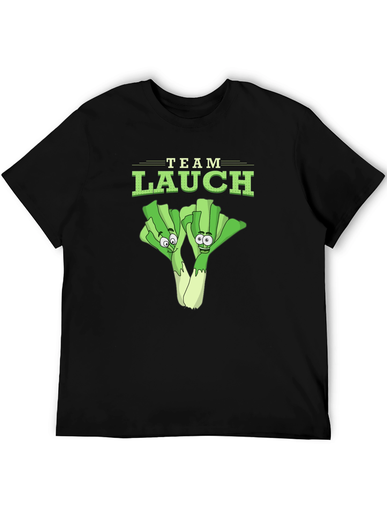 Team Lauch Funny Leek Cartoon Graphic T-Shirt