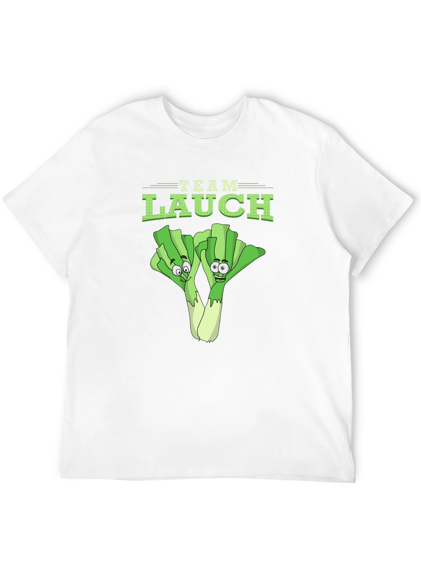 Team Lauch Funny Leek Cartoon Graphic T-Shirt