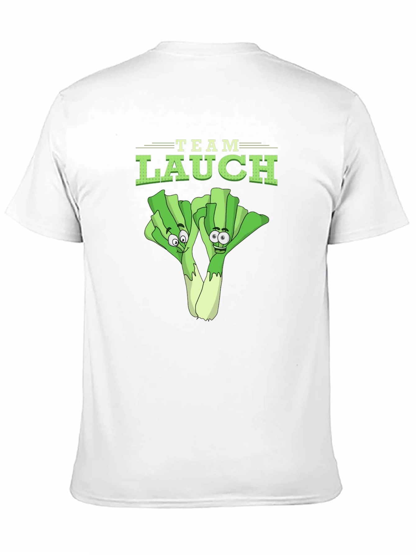 Team Lauch Funny Leek Cartoon Graphic T-Shirt