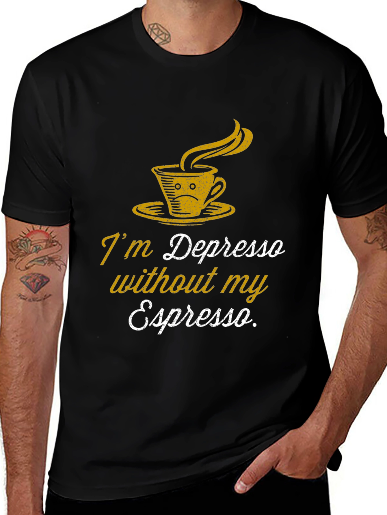Depresso Espresso Graphic T-Shirt - Coffee Lover Tee