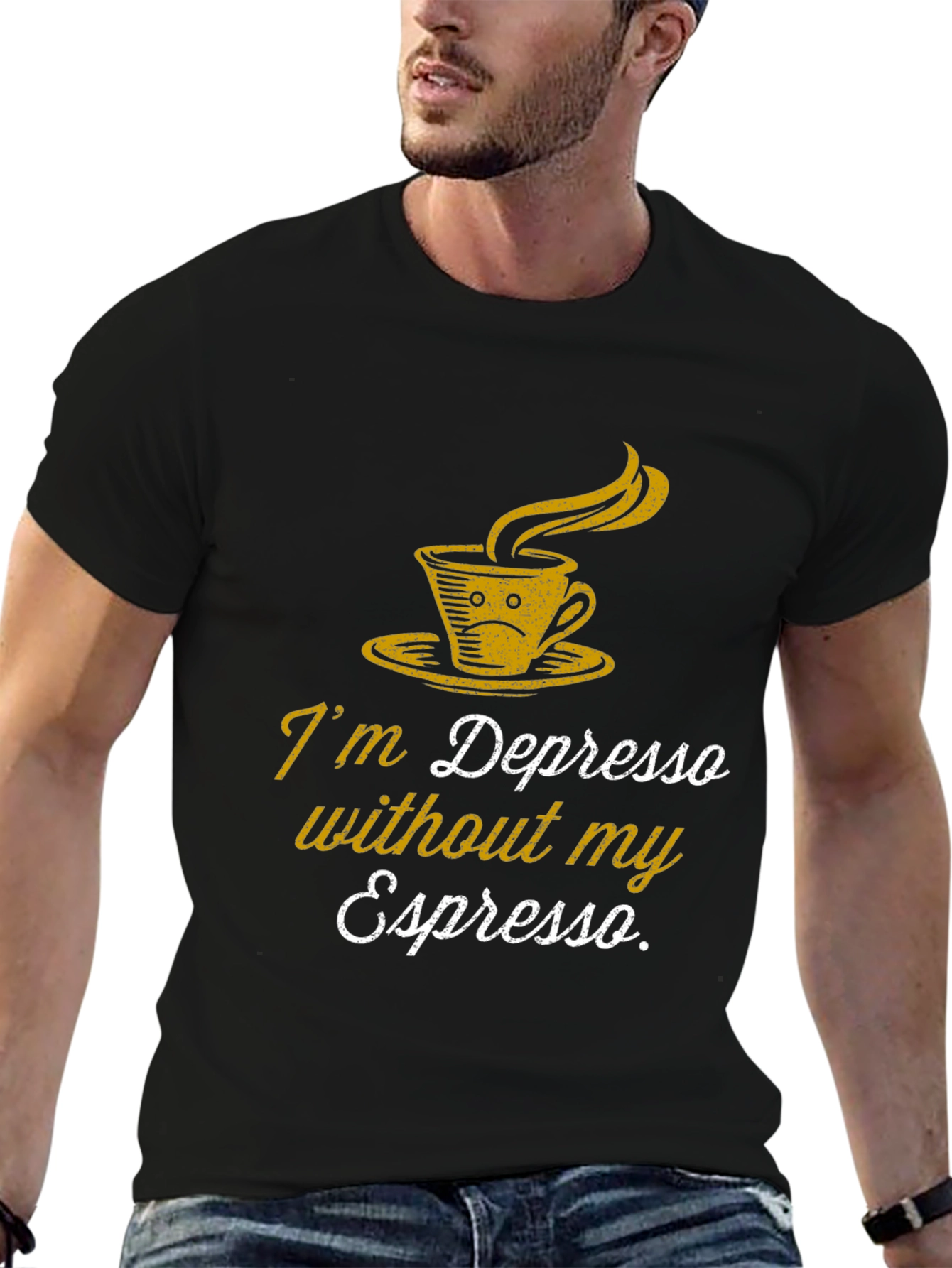 Depresso Espresso Graphic T-Shirt - Coffee Lover Tee