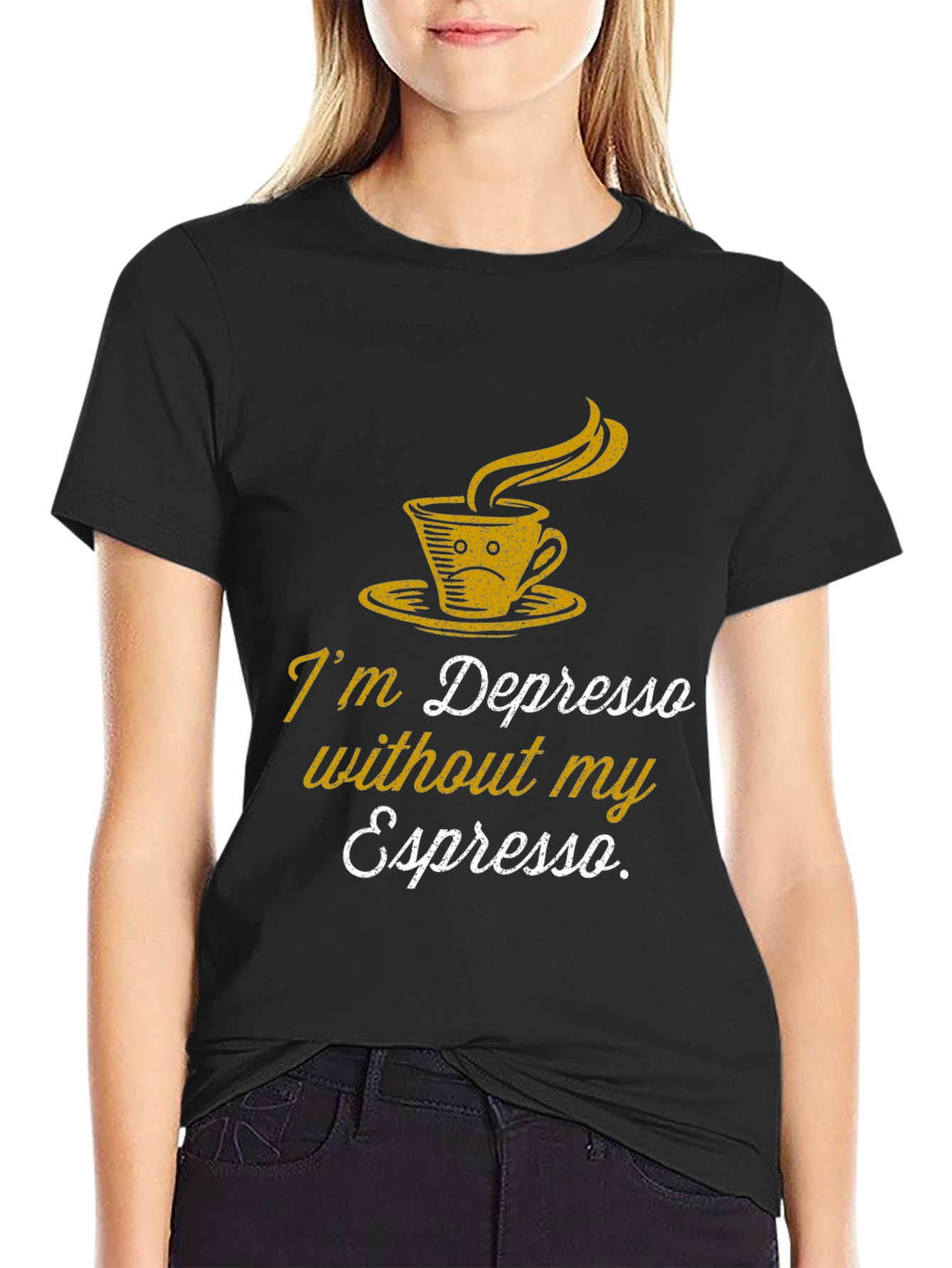 Depresso Espresso Graphic T-Shirt - Coffee Lover Tee