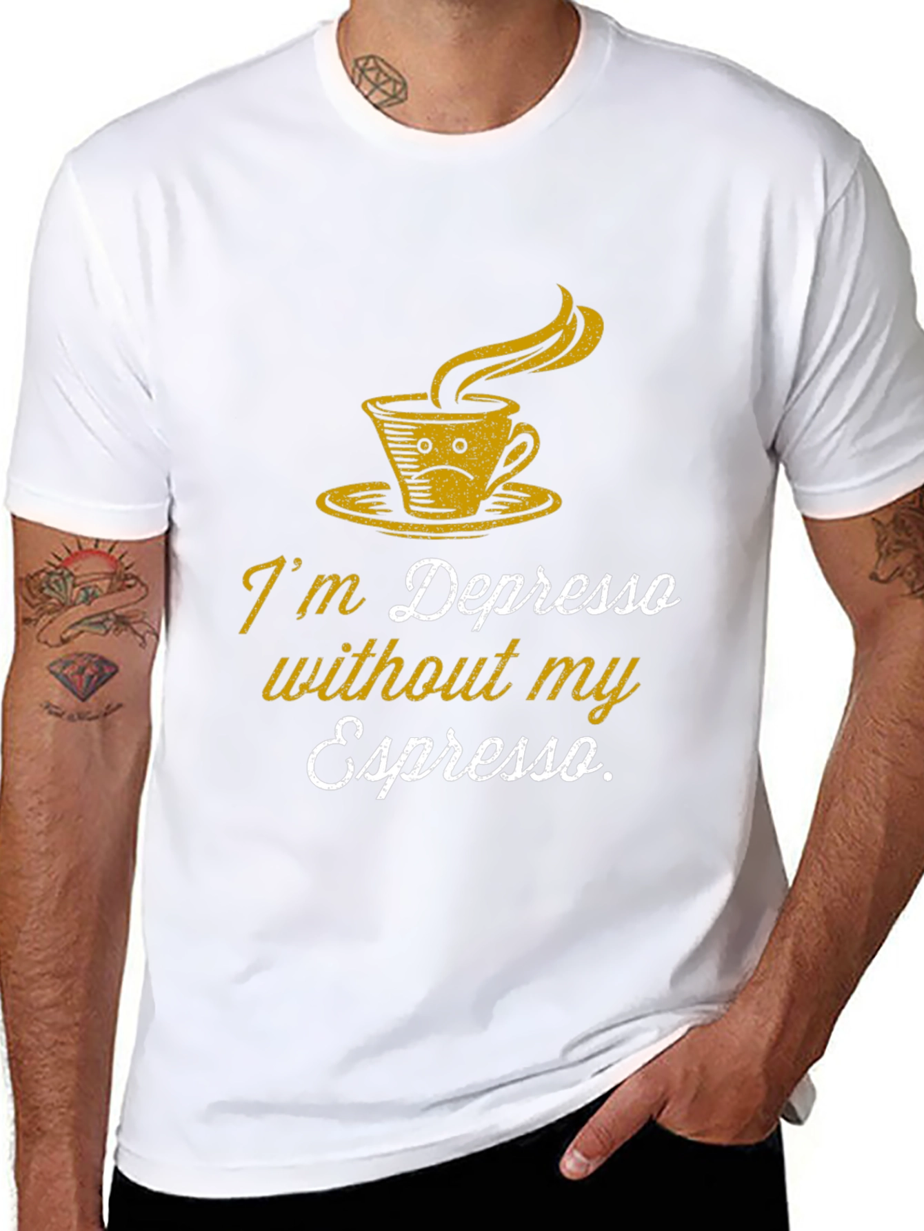 Depresso Espresso Graphic T-Shirt - Coffee Lover Tee