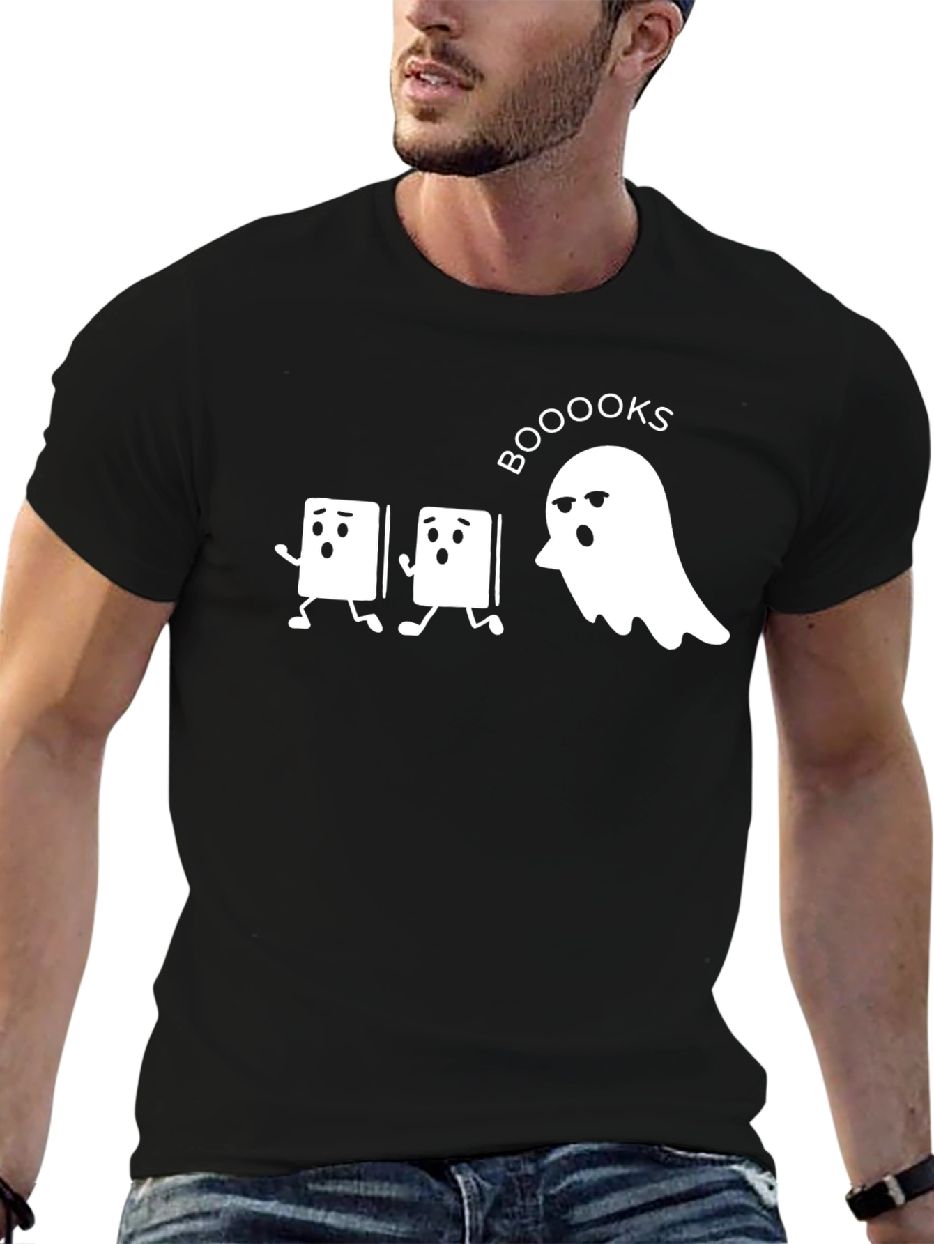 Booooks Halloween T-Shirt - Ghost Chasing Books