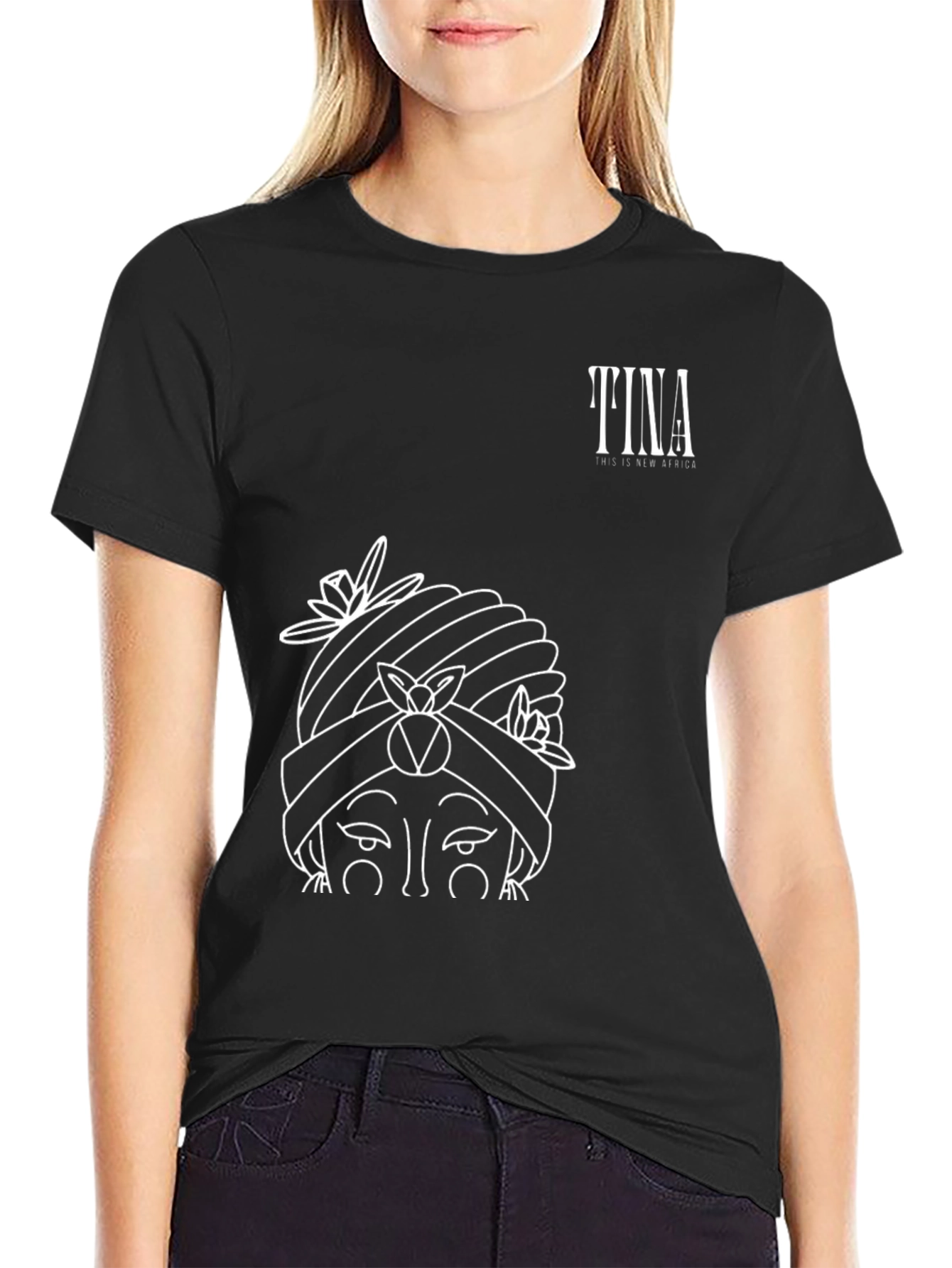 Tina This is New Africa Black Graphic Tee