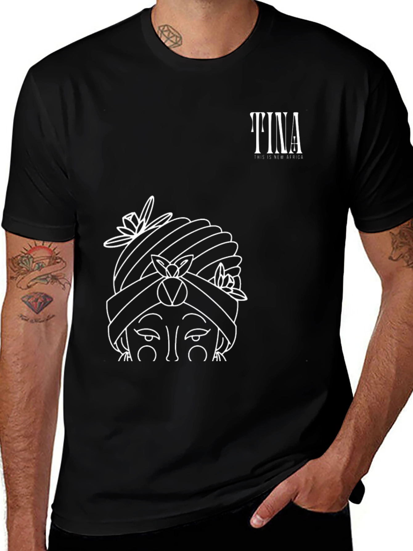 Tina This is New Africa Black Graphic Tee