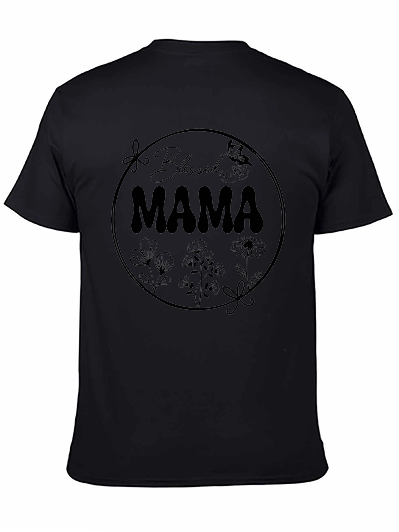Blessed Mama Graphic T-Shirt - Black
