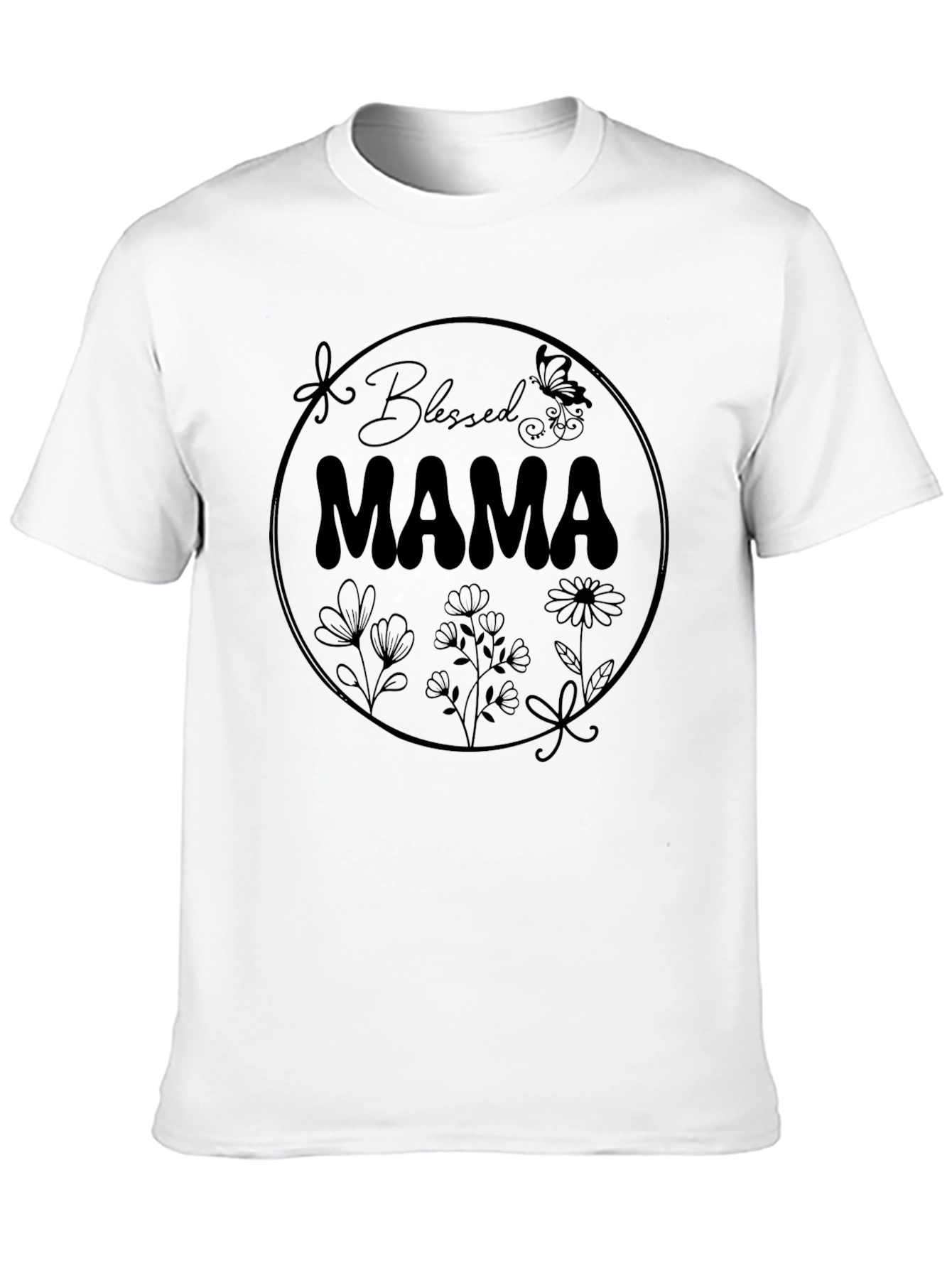 Blessed Mama Graphic T-Shirt - Black
