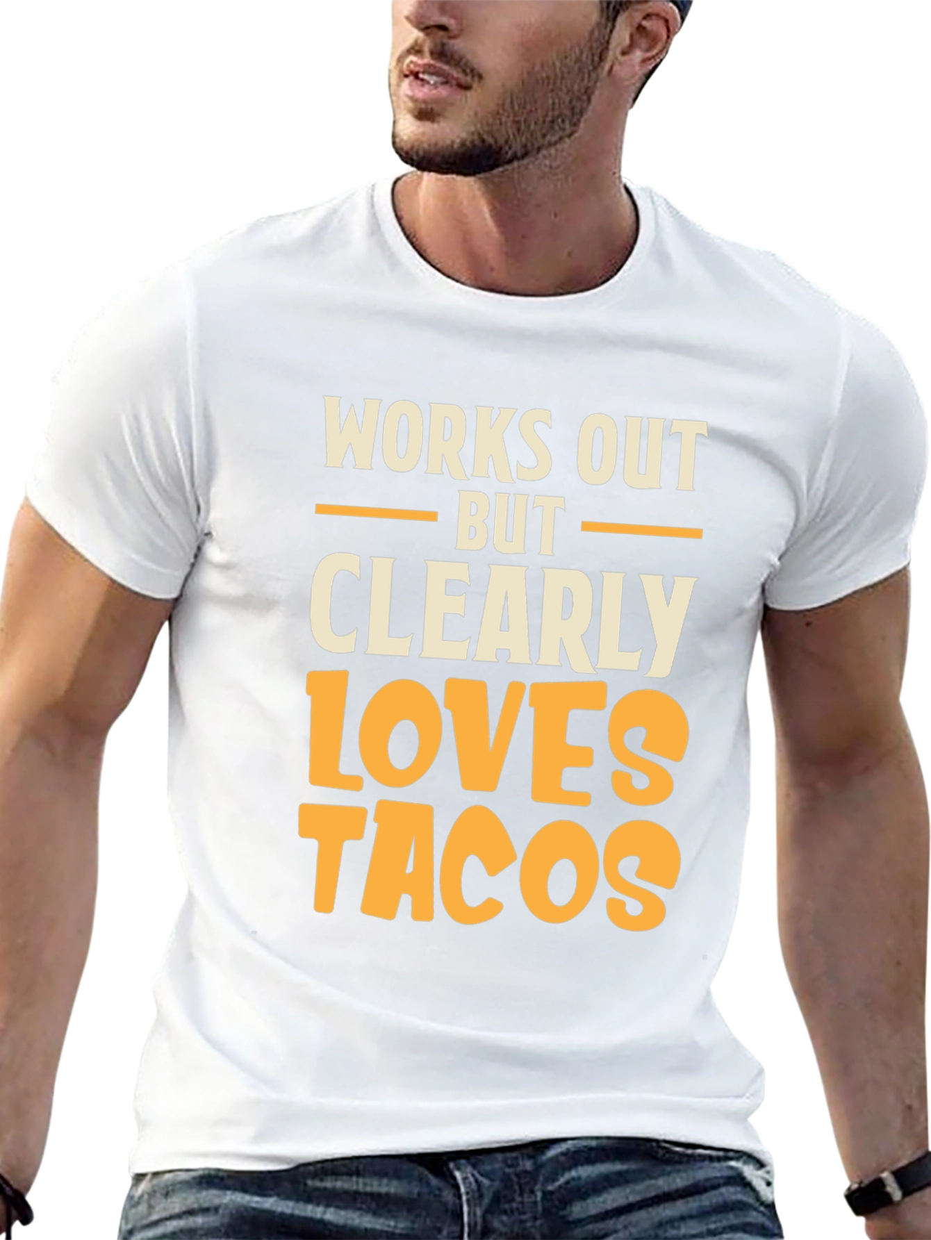 Works Out But Loves Tacos Graphic Tee