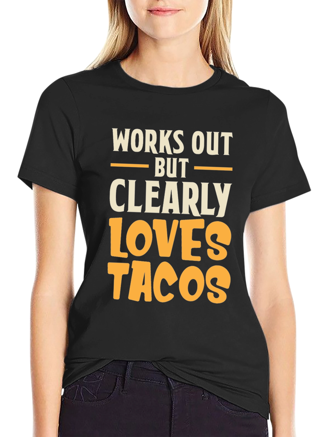 Works Out But Loves Tacos Graphic Tee