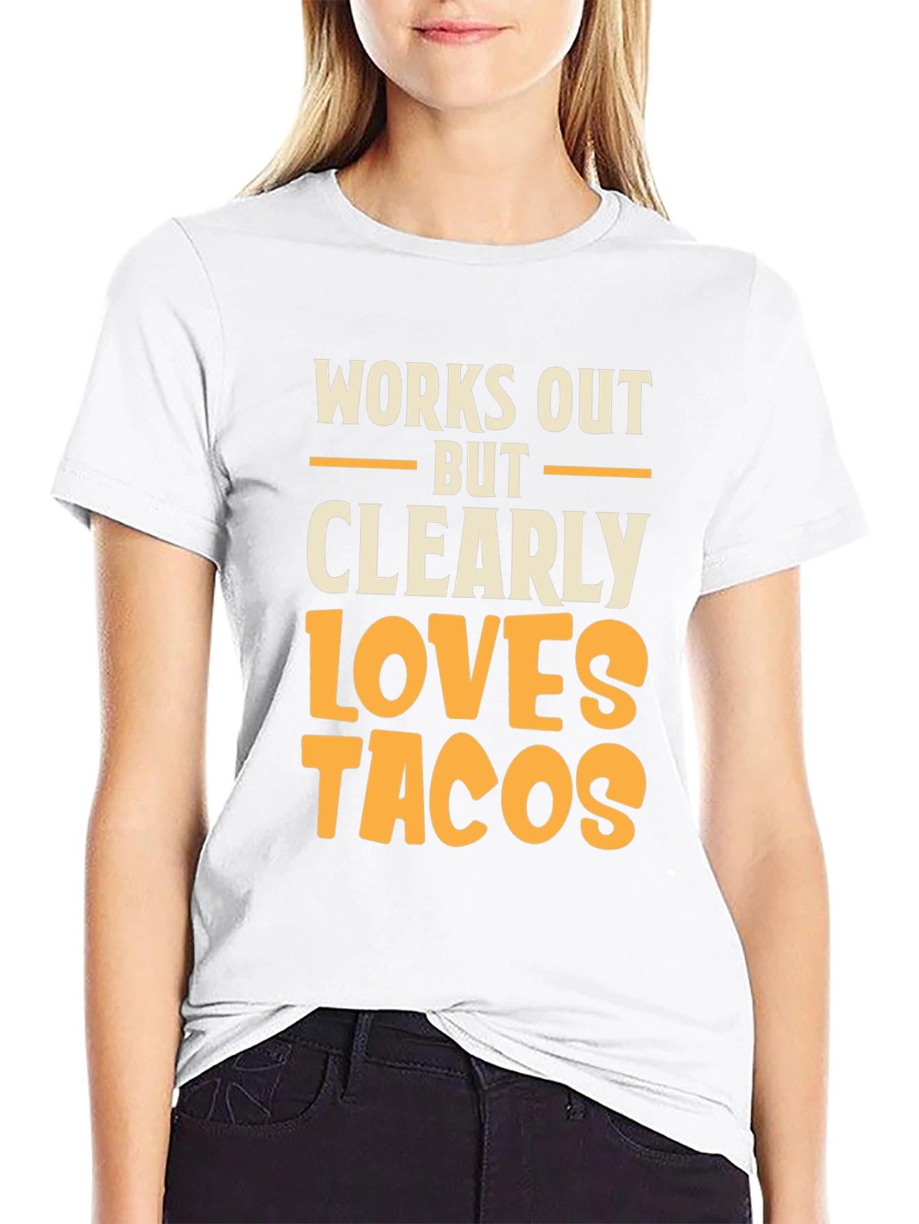Works Out But Loves Tacos Graphic Tee