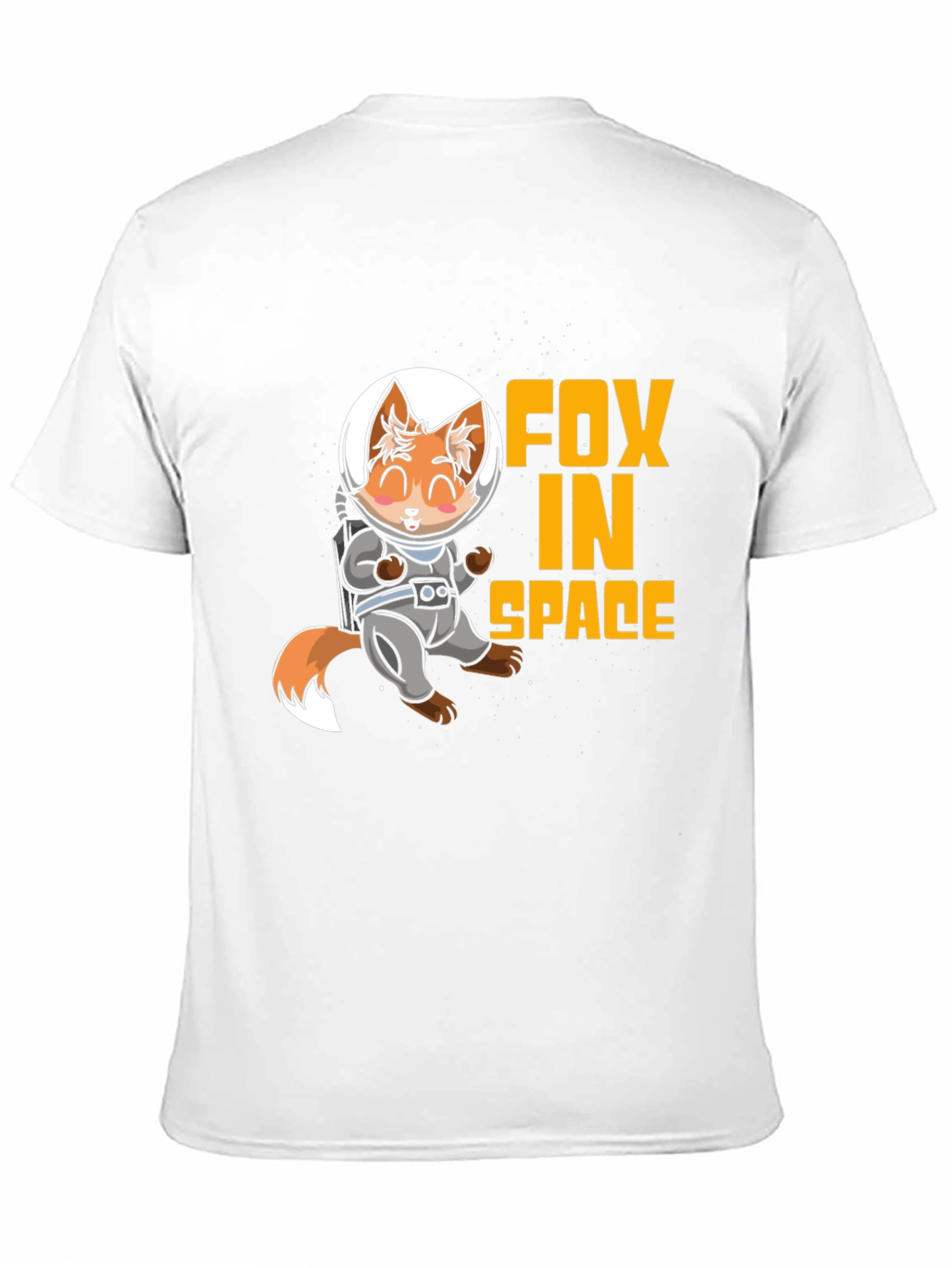 Fox in Space Graphic T-Shirt - Black Cotton Tee
