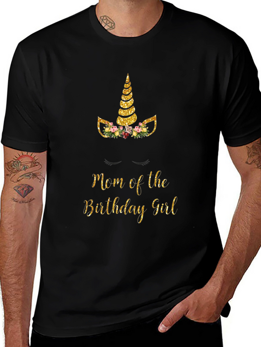 Mom of the Birthday Girl Unicorn T-Shirt