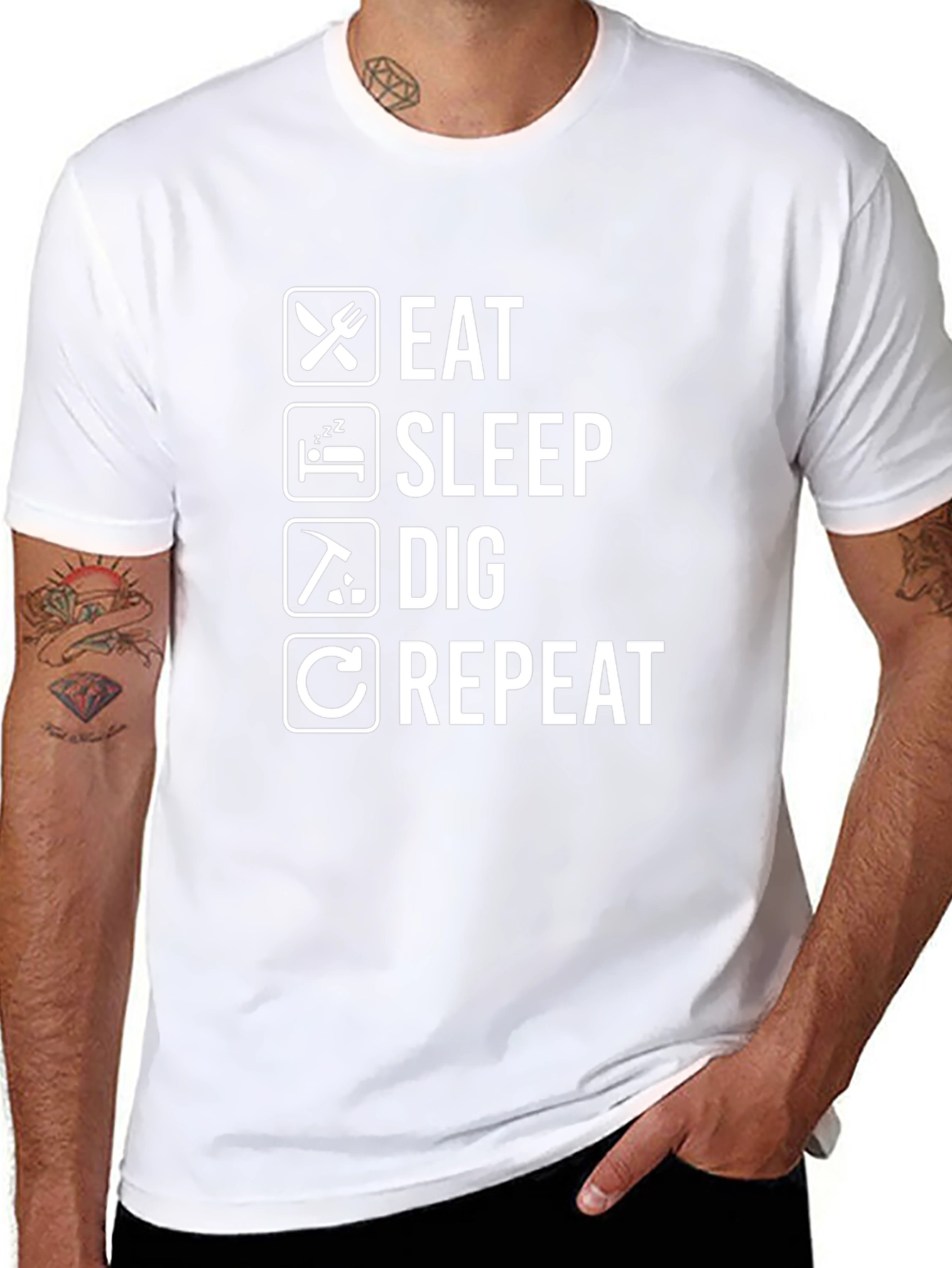 Eat Sleep Dig Repeat T-Shirt - Black