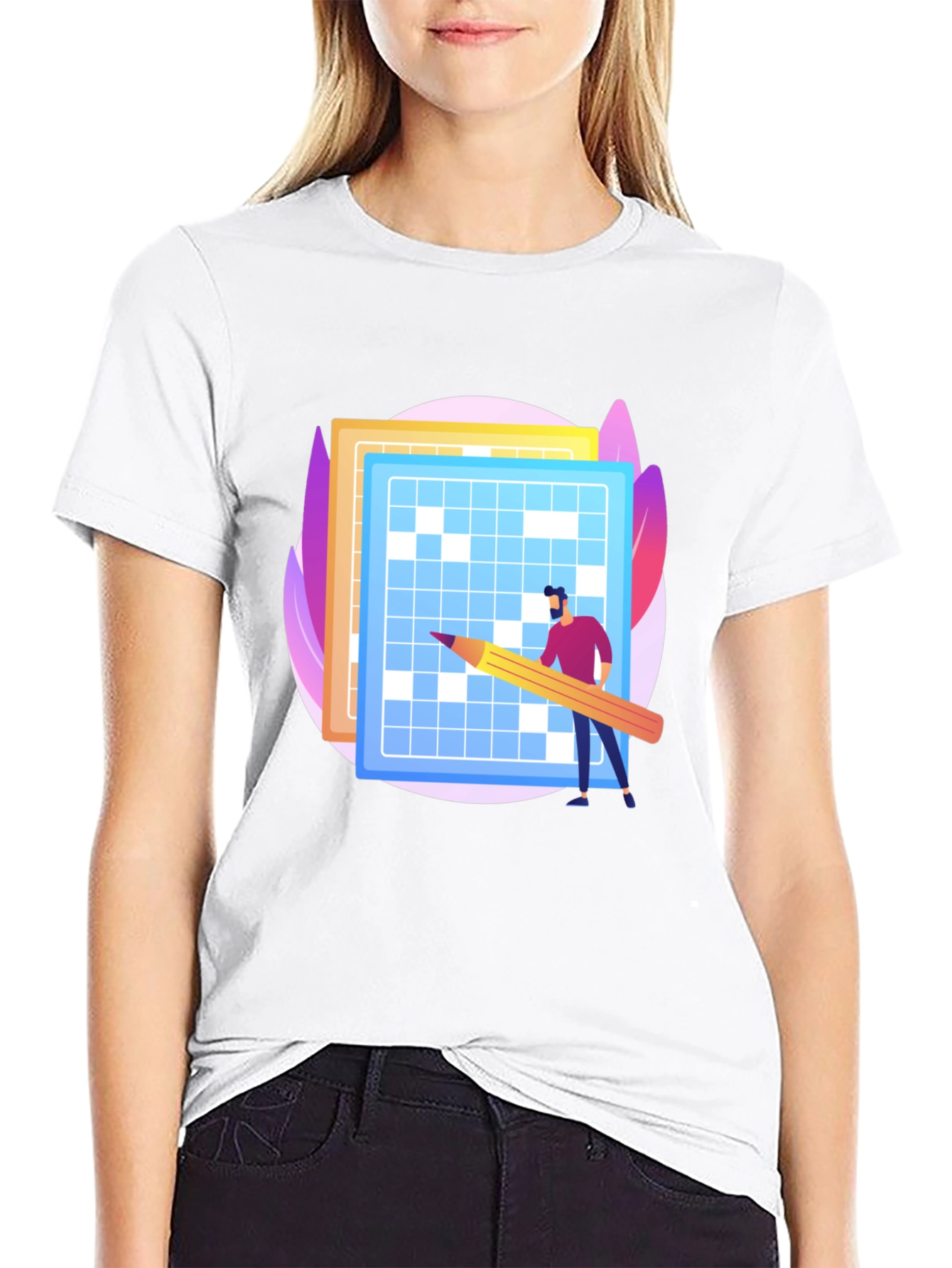 Puzzle Solver Graphic Tee - Black Cotton T-Shirt