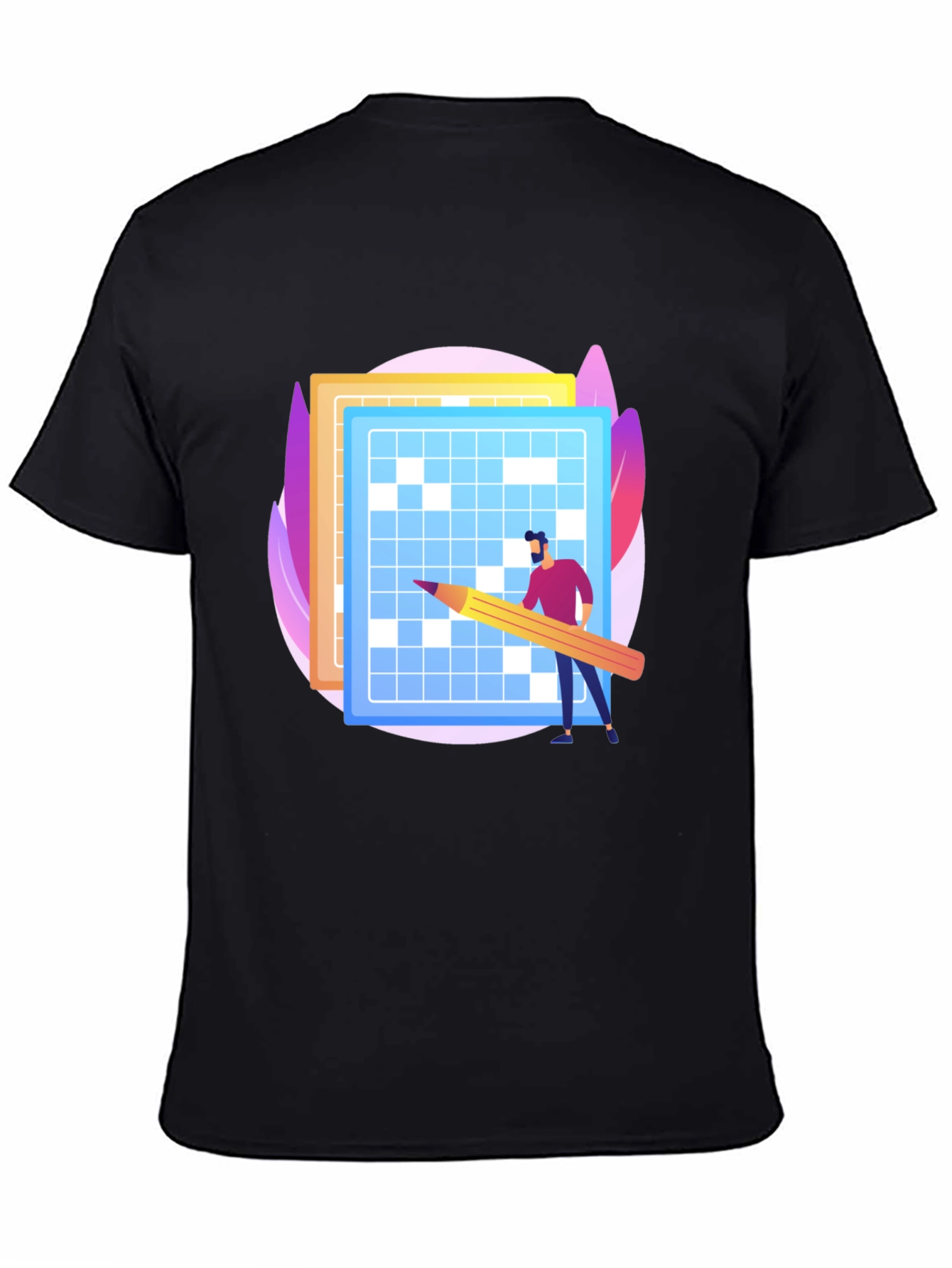 Puzzle Solver Graphic Tee - Black Cotton T-Shirt