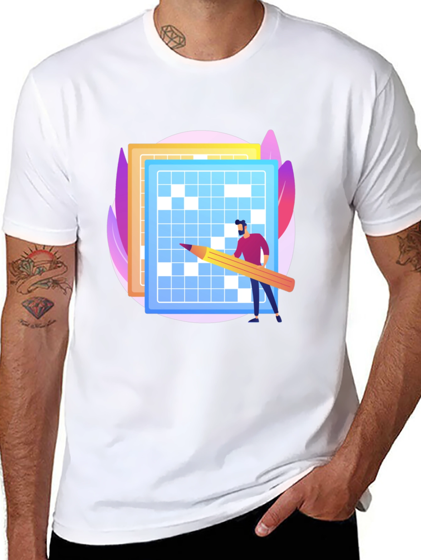 Puzzle Solver Graphic Tee - Black Cotton T-Shirt