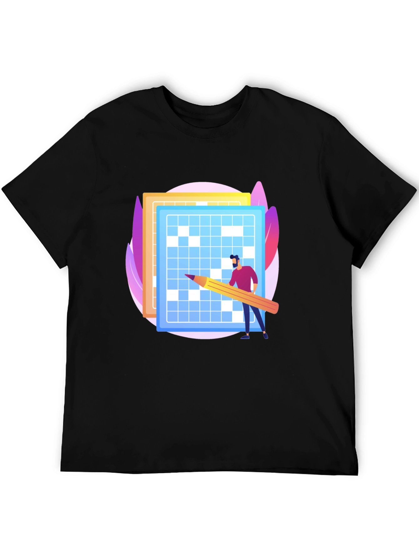 Puzzle Solver Graphic Tee - Black Cotton T-Shirt