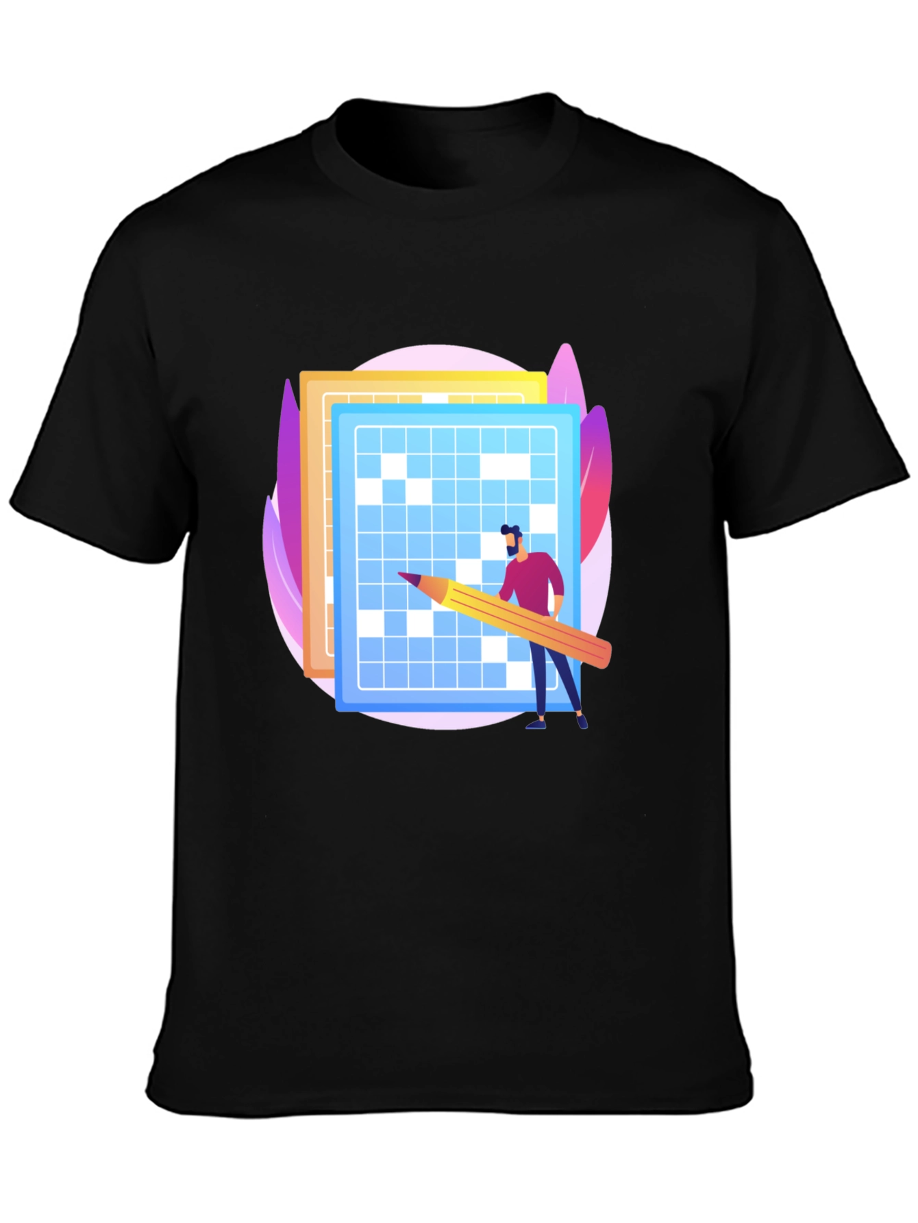 Puzzle Solver Graphic Tee - Black Cotton T-Shirt