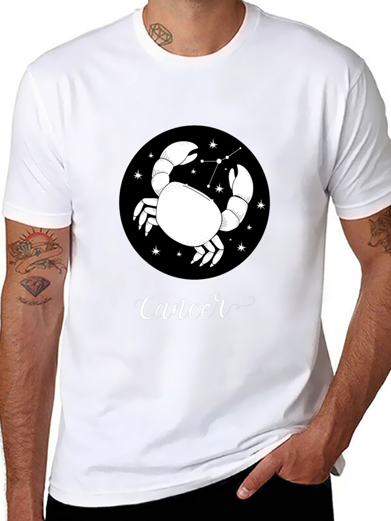 Cancer Zodiac T-Shirt - Black Astrology Tee