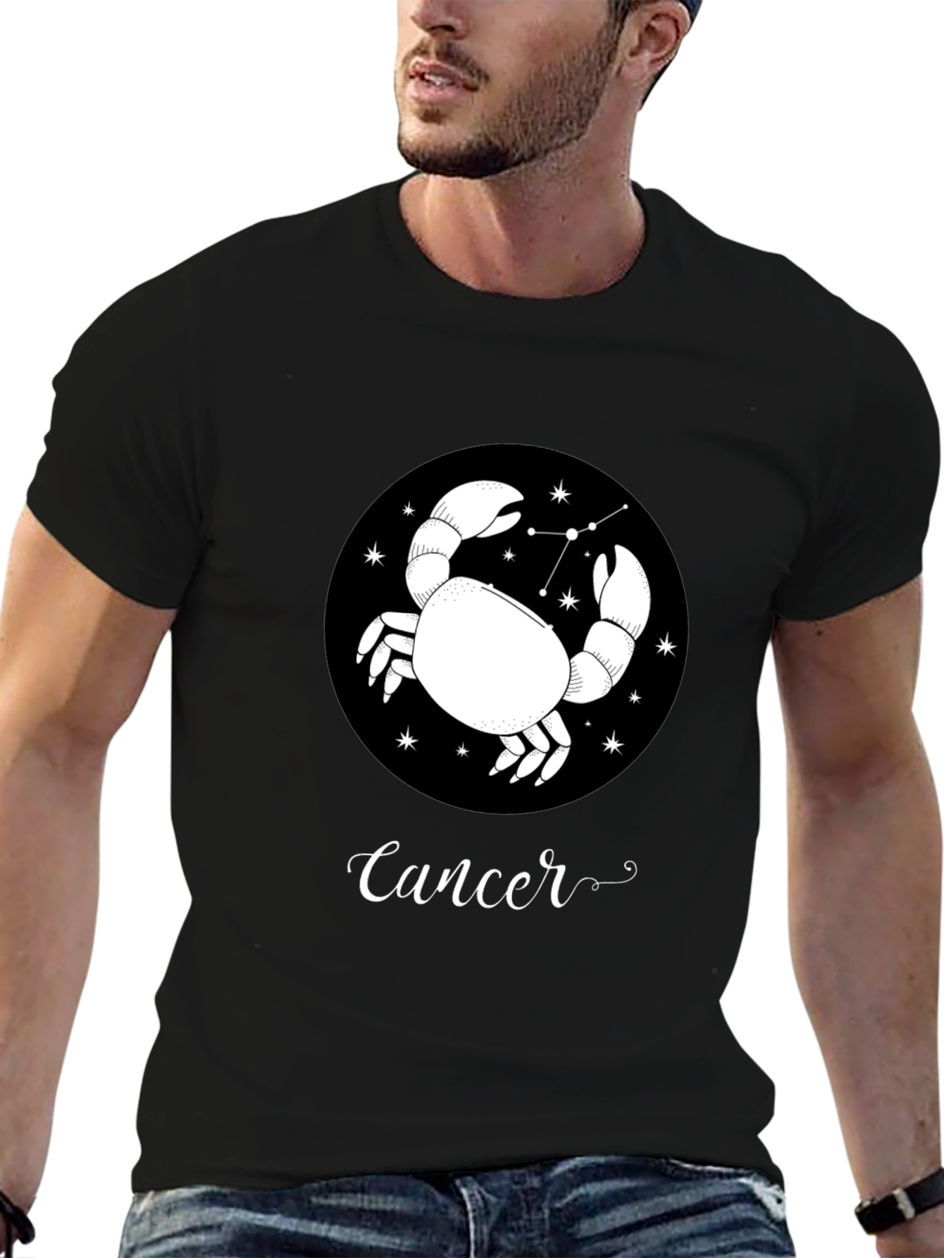 Cancer Zodiac T-Shirt - Black Astrology Tee