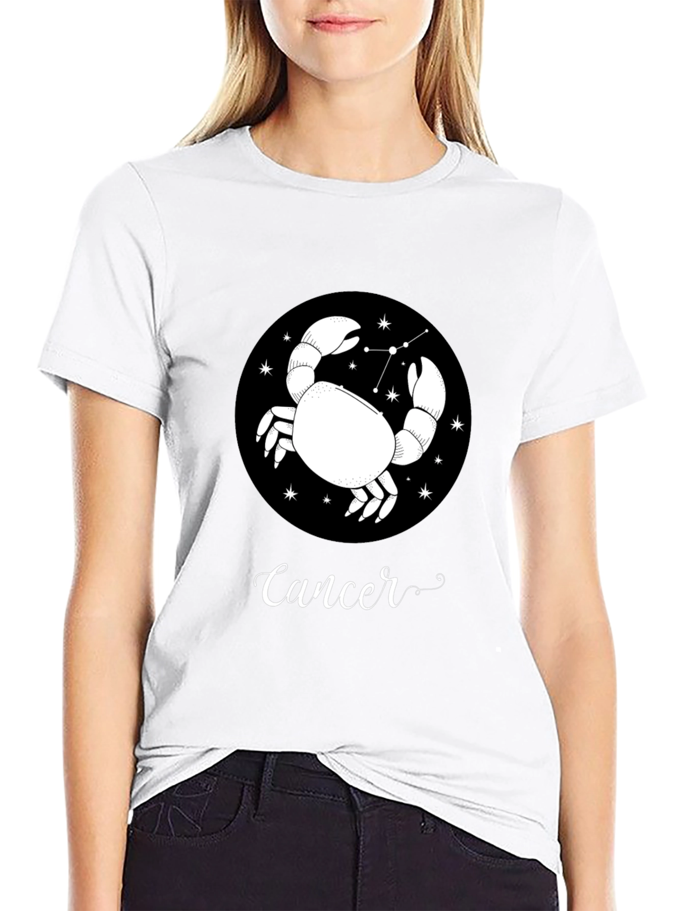Cancer Zodiac T-Shirt - Black Astrology Tee