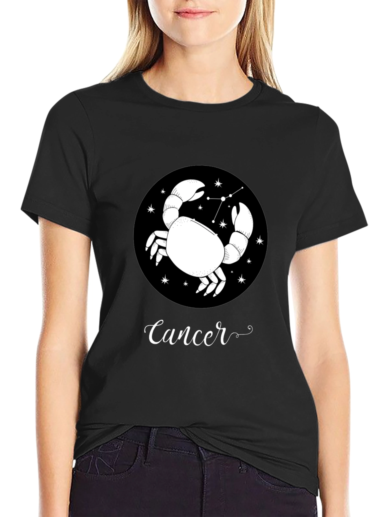 Cancer Zodiac T-Shirt - Black Astrology Tee