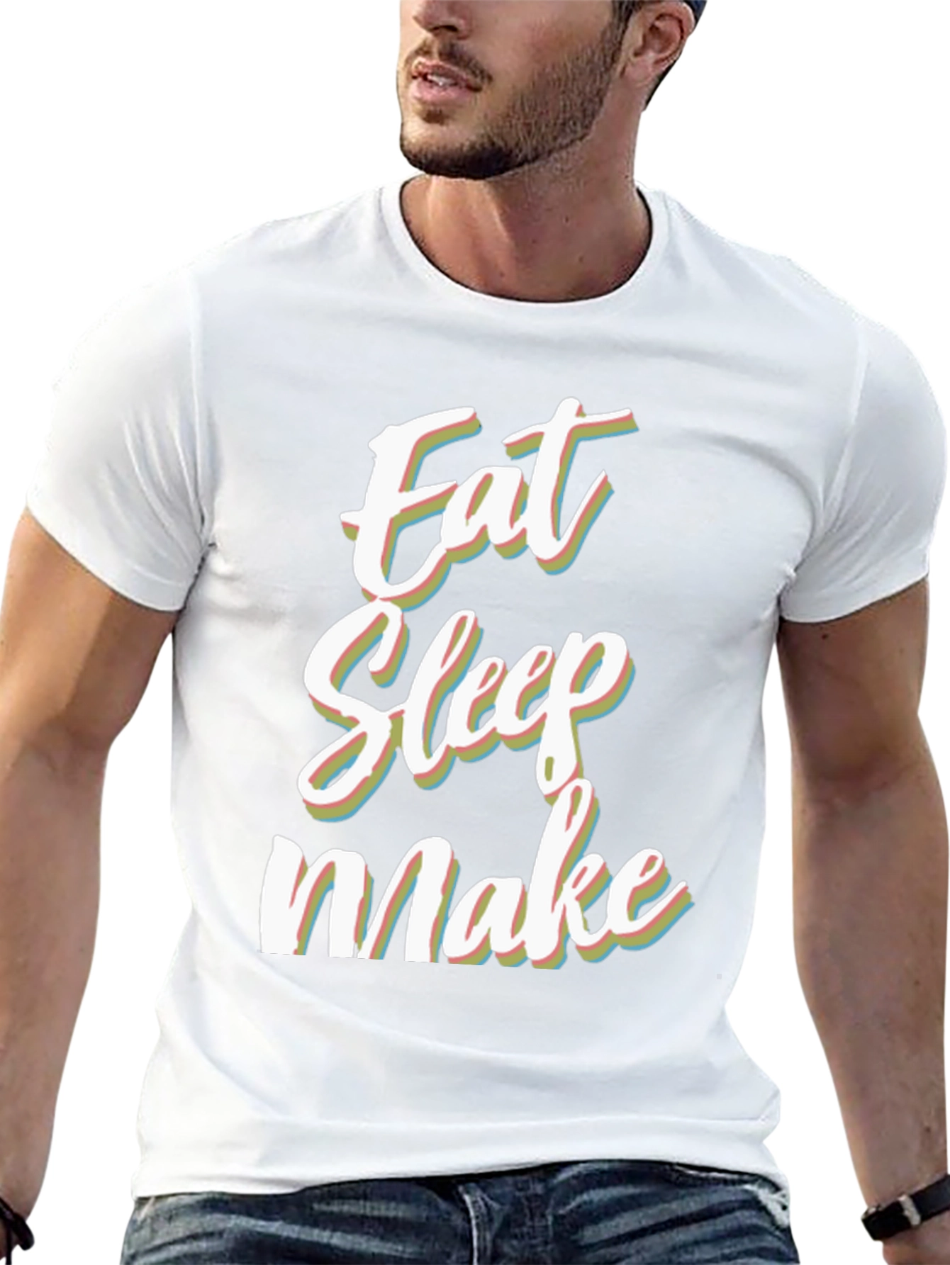 Eat Sleep Make Black Graphic Tee