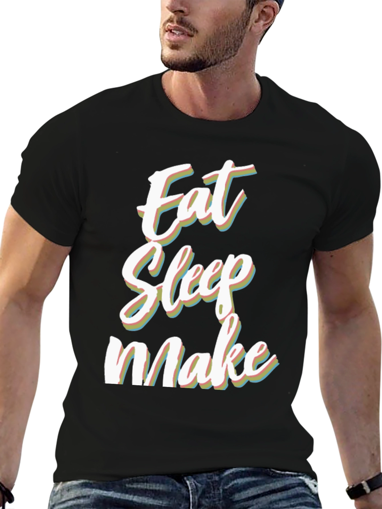 Eat Sleep Make Black Graphic Tee