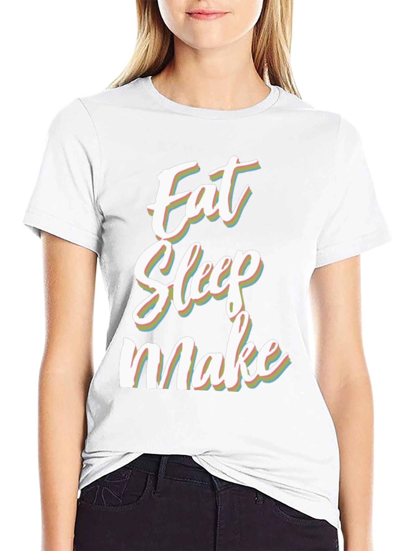 Eat Sleep Make Black Graphic Tee