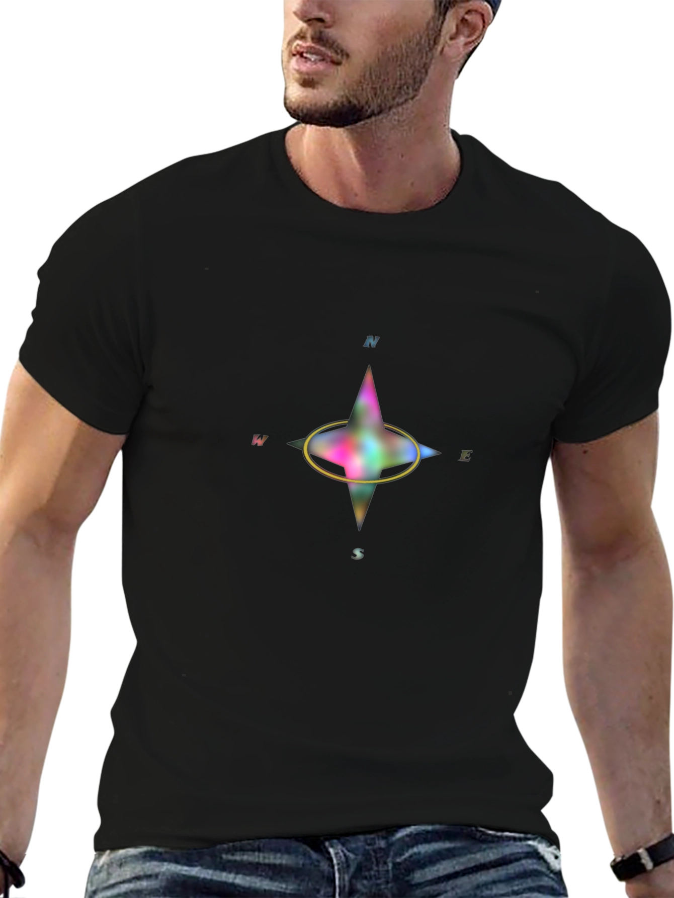 Compass Graphic T-Shirt - Black Casual Wear
